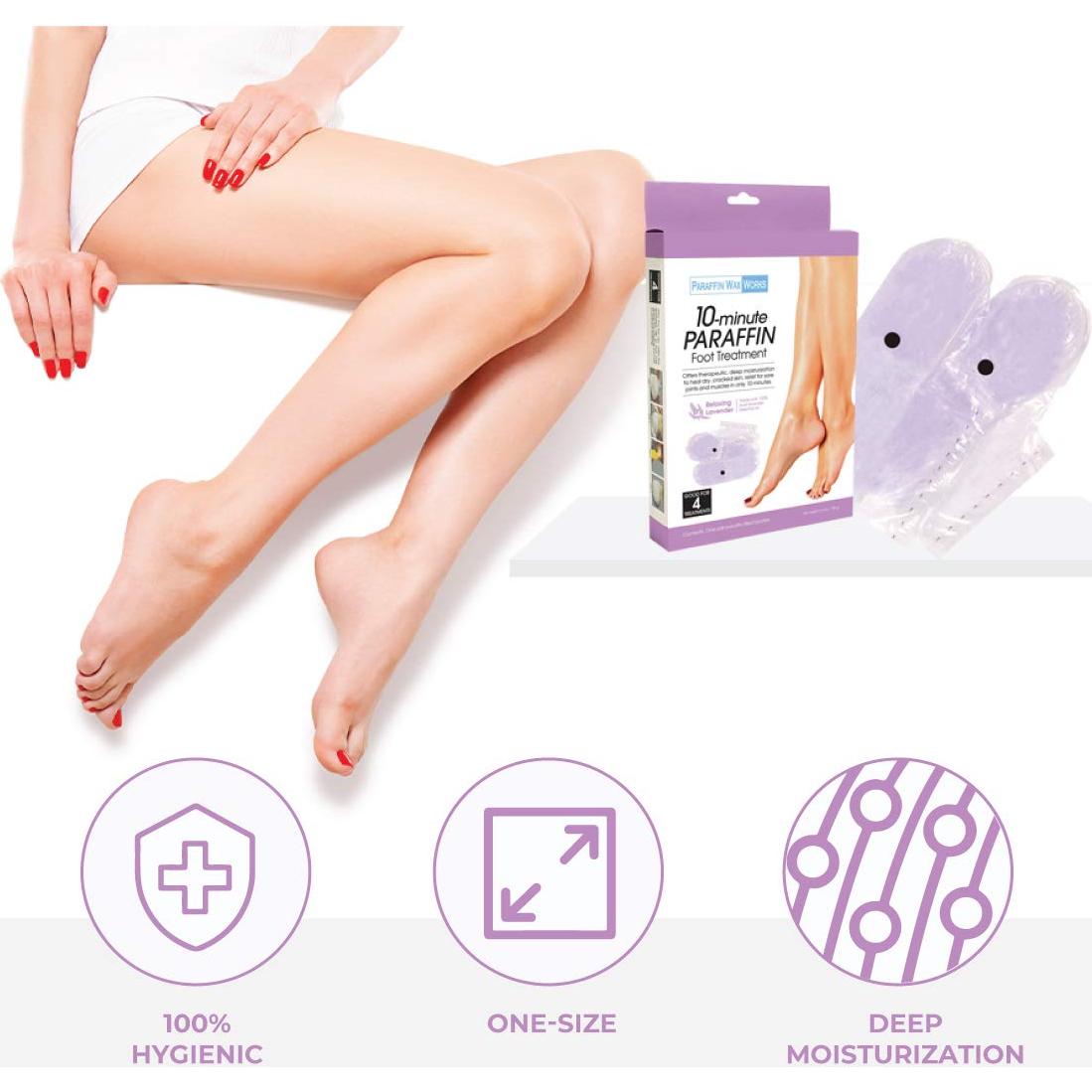 Botines de Tratamiento para Pies con Parafina Lavanda - 1 Par