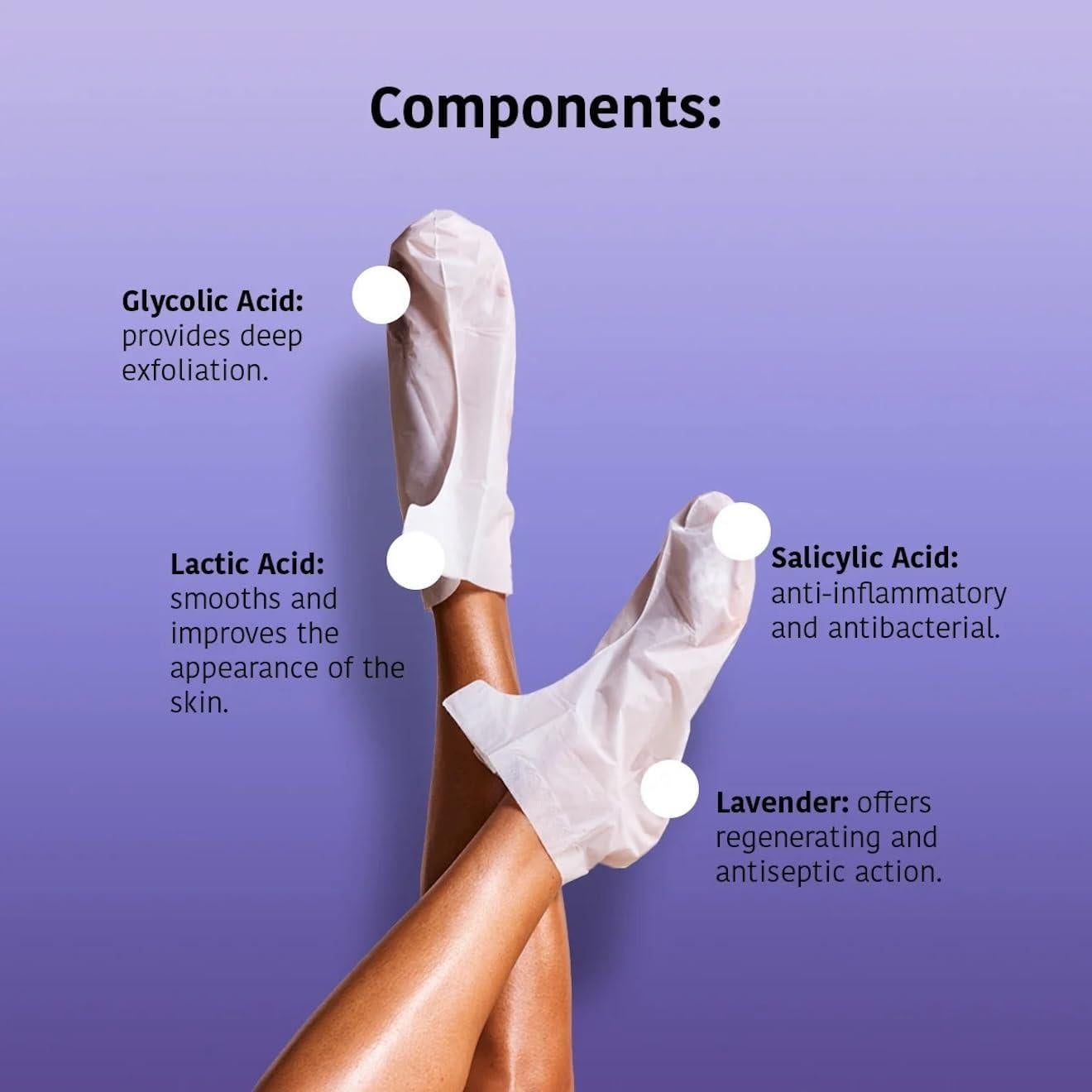 Calcetines Exfoliantes IROHA NATURE | 2 Pares | Ácidos Glicólico y Láctico