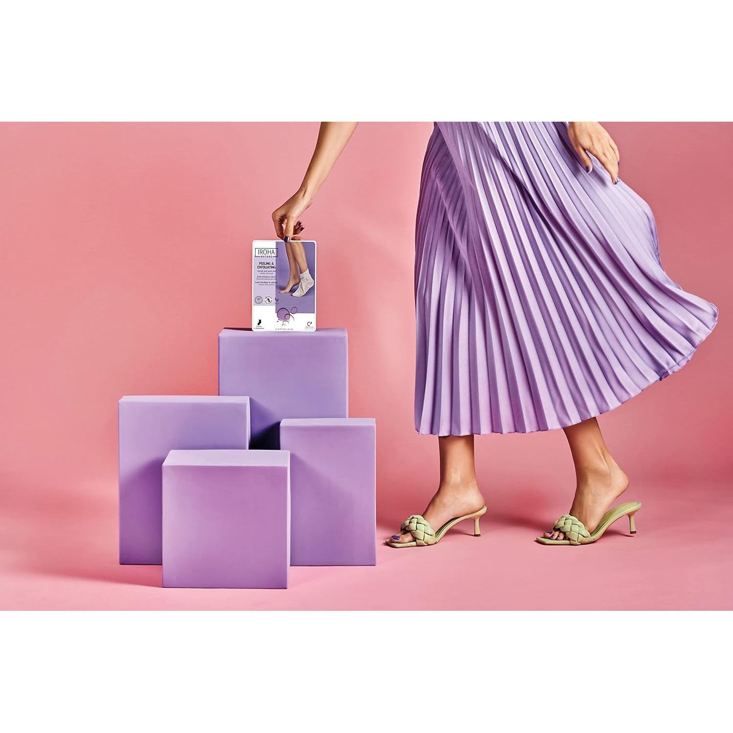 Calcetines Exfoliantes IROHA NATURE | 2 Pares | Ácidos Glicólico y Láctico