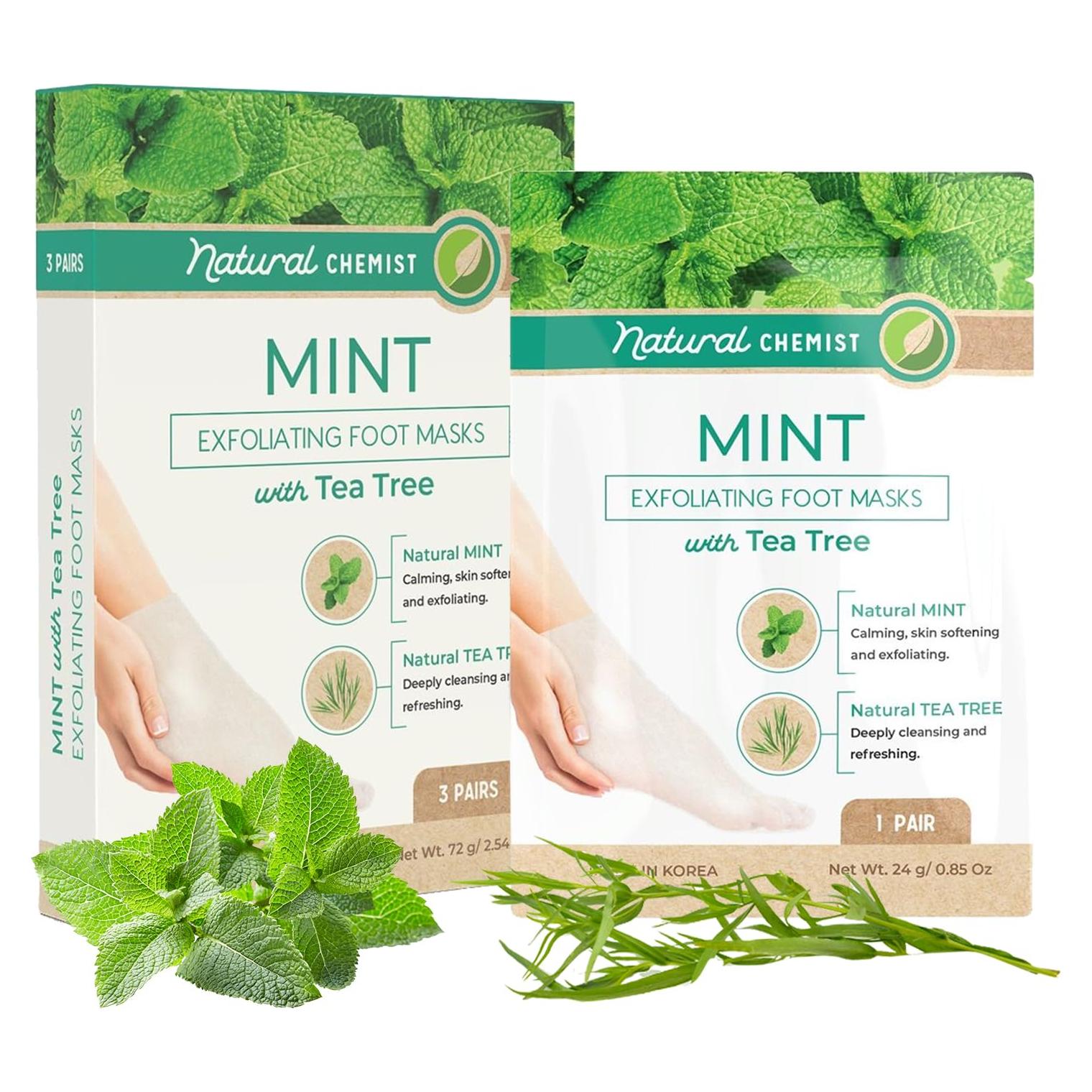 Mascarillas para Pies Klar & Co - Menta y Árbol de Té - 3 Pares