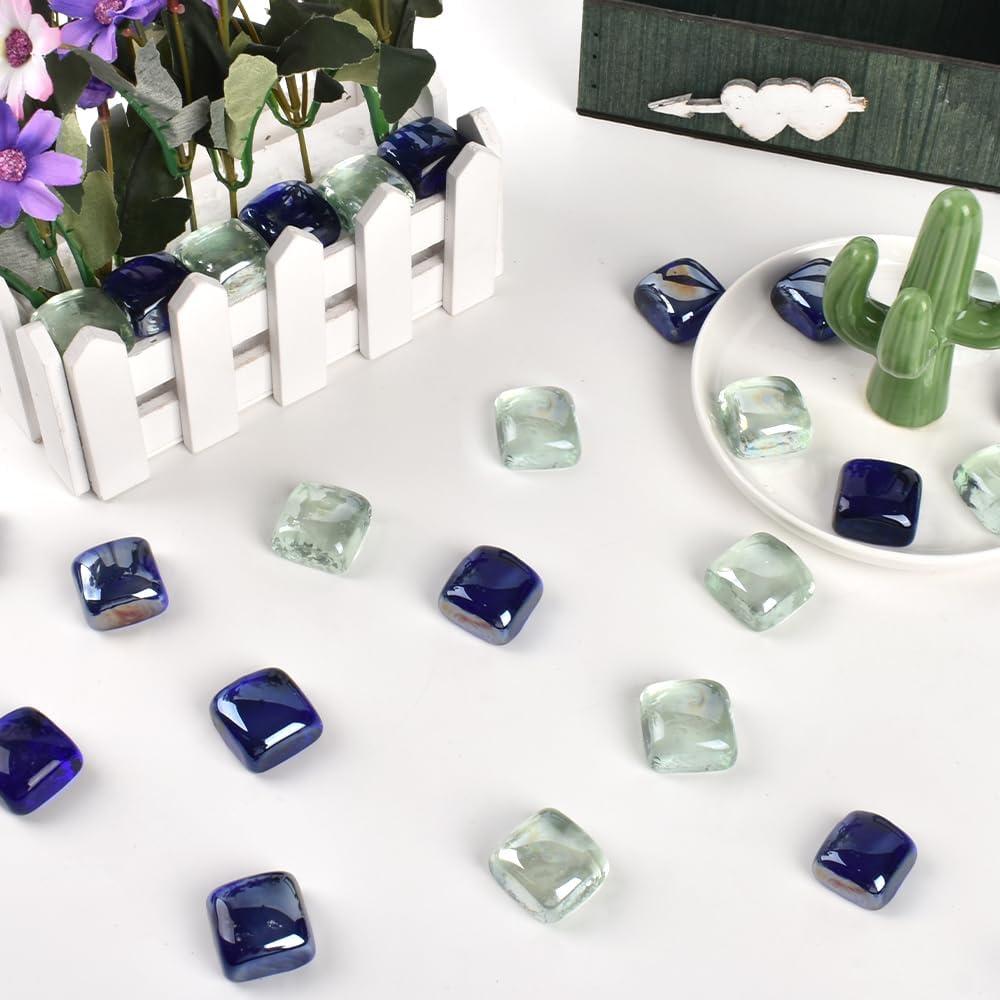 Canicas de Vidrio LUEYAO 1.18cm Azul y Claro para Decoración