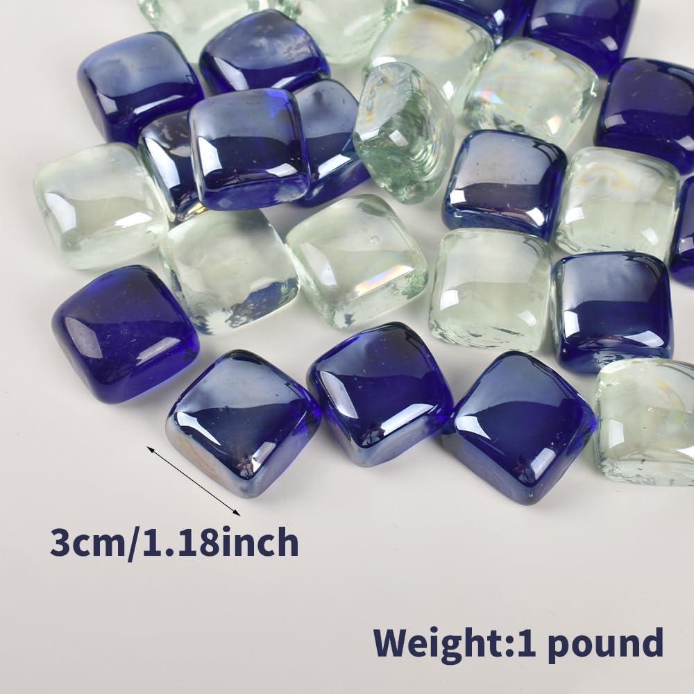 Canicas de Vidrio LUEYAO 1.18cm Azul y Claro para Decoración