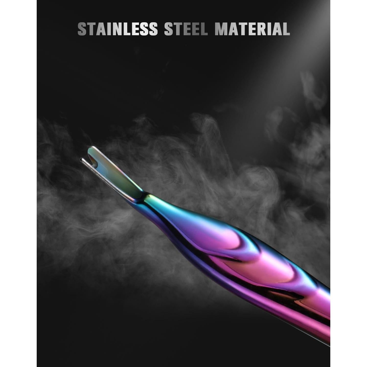 Empujador de Cutículas FERYES 2 en 1 Acero Inoxidable Arcoíris