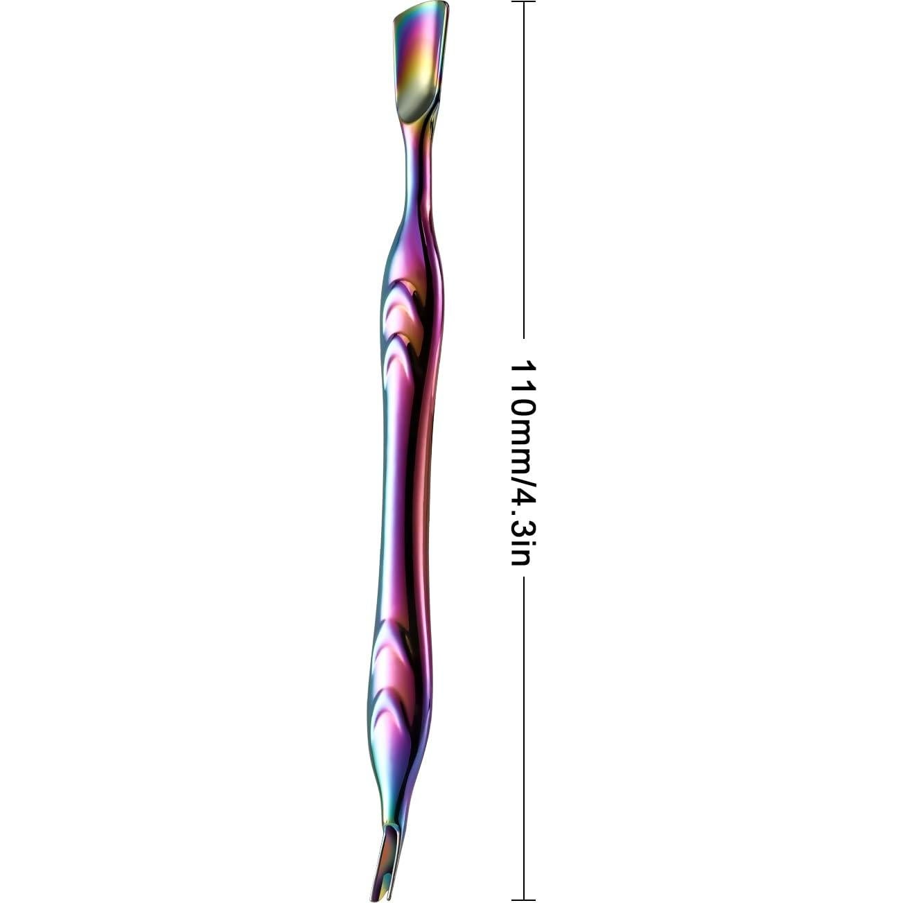 Empujador de Cutículas FERYES 2 en 1 Acero Inoxidable Arcoíris