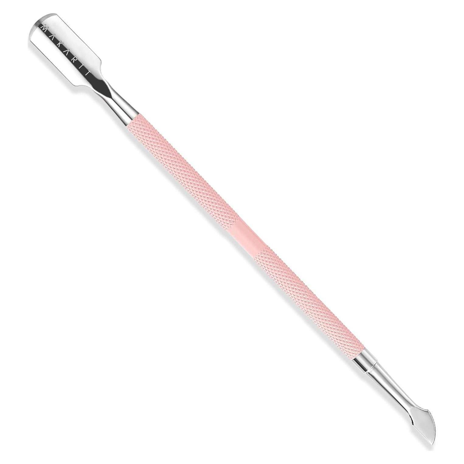 Empujador de Cutículas Makartt Rosa Doble Punta Acero Inoxidable
