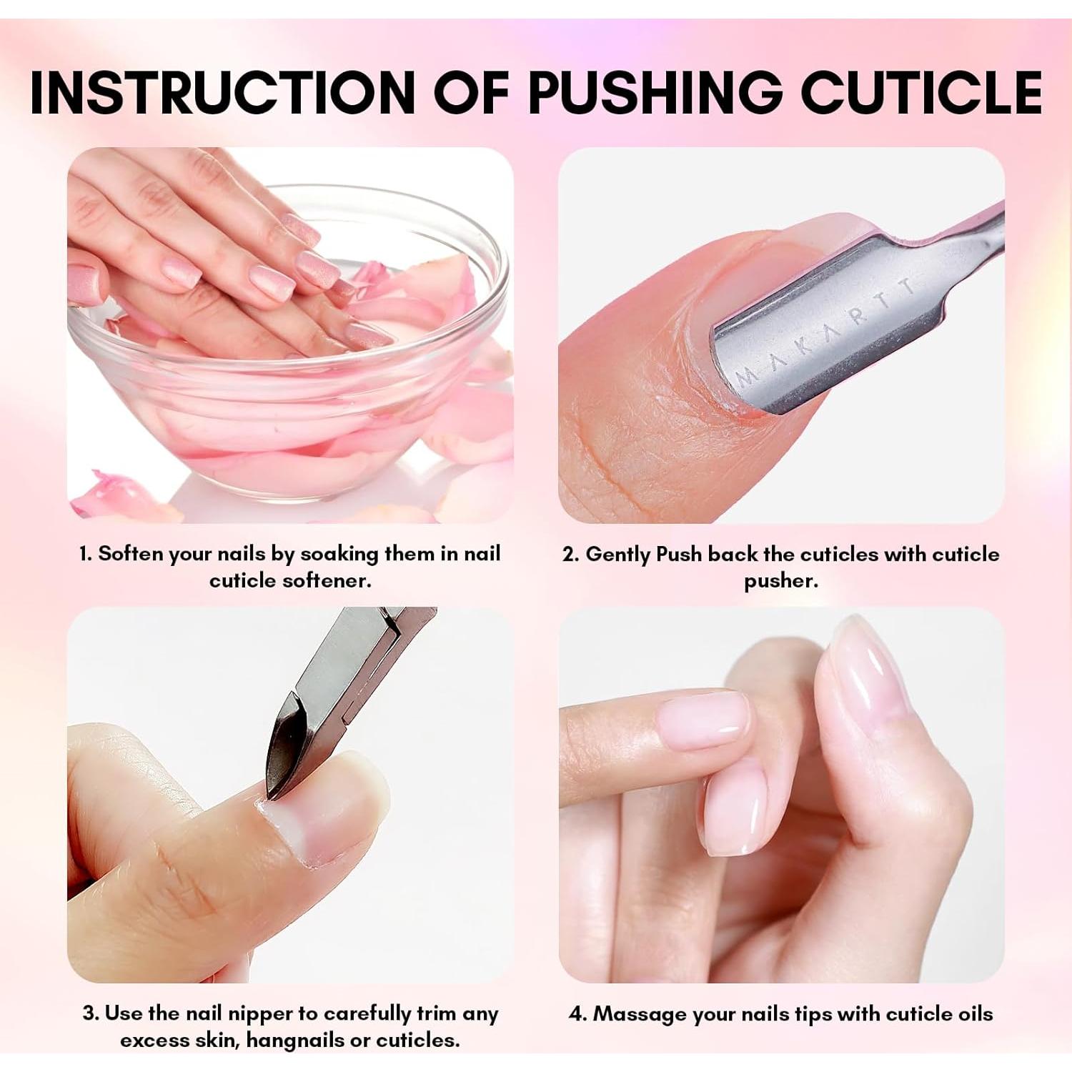 Empujador de Cutículas Makartt Rosa Doble Punta Acero Inoxidable