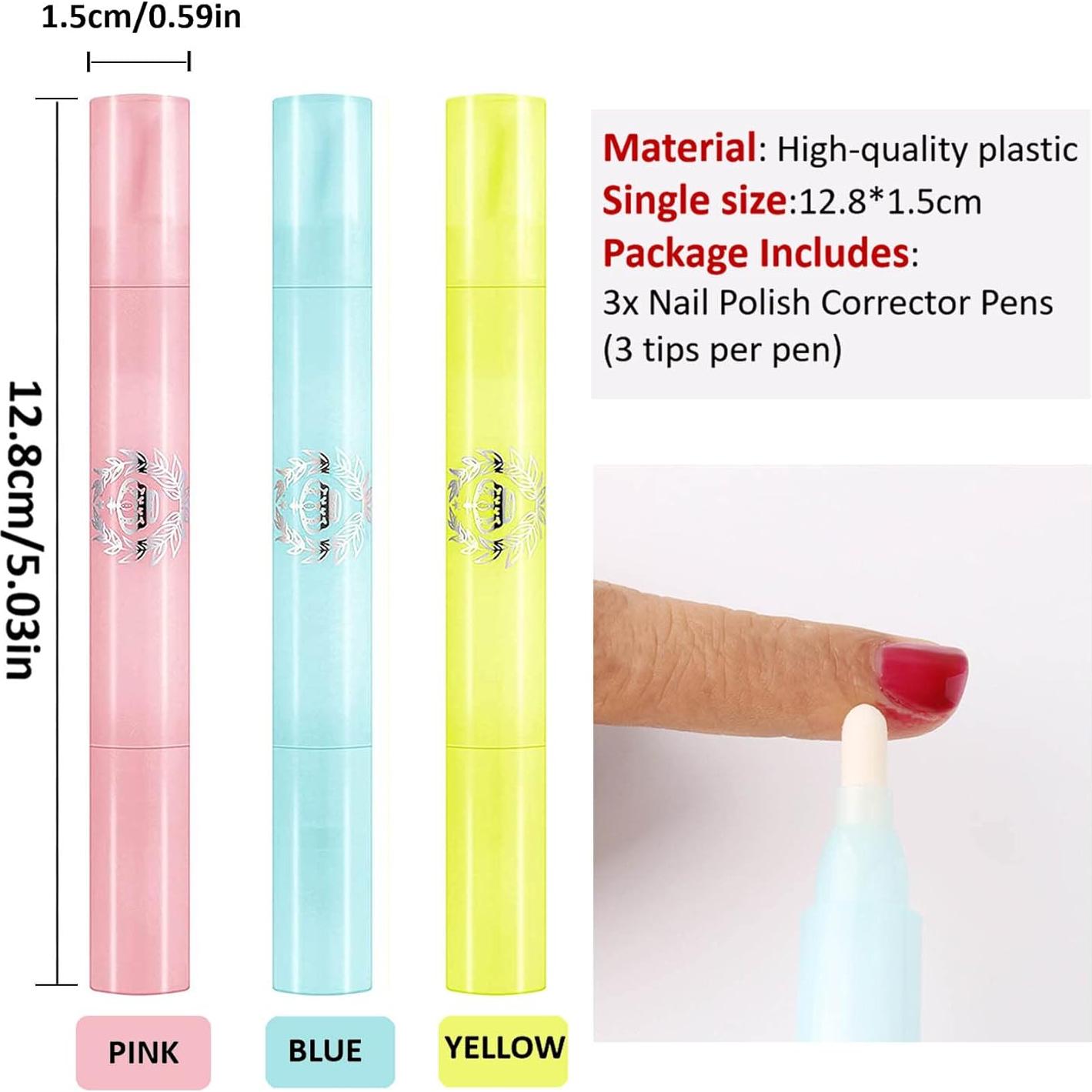 Bolígrafo Removedor de Esmalte de Uñas QIUFSSE - 3 Piezas