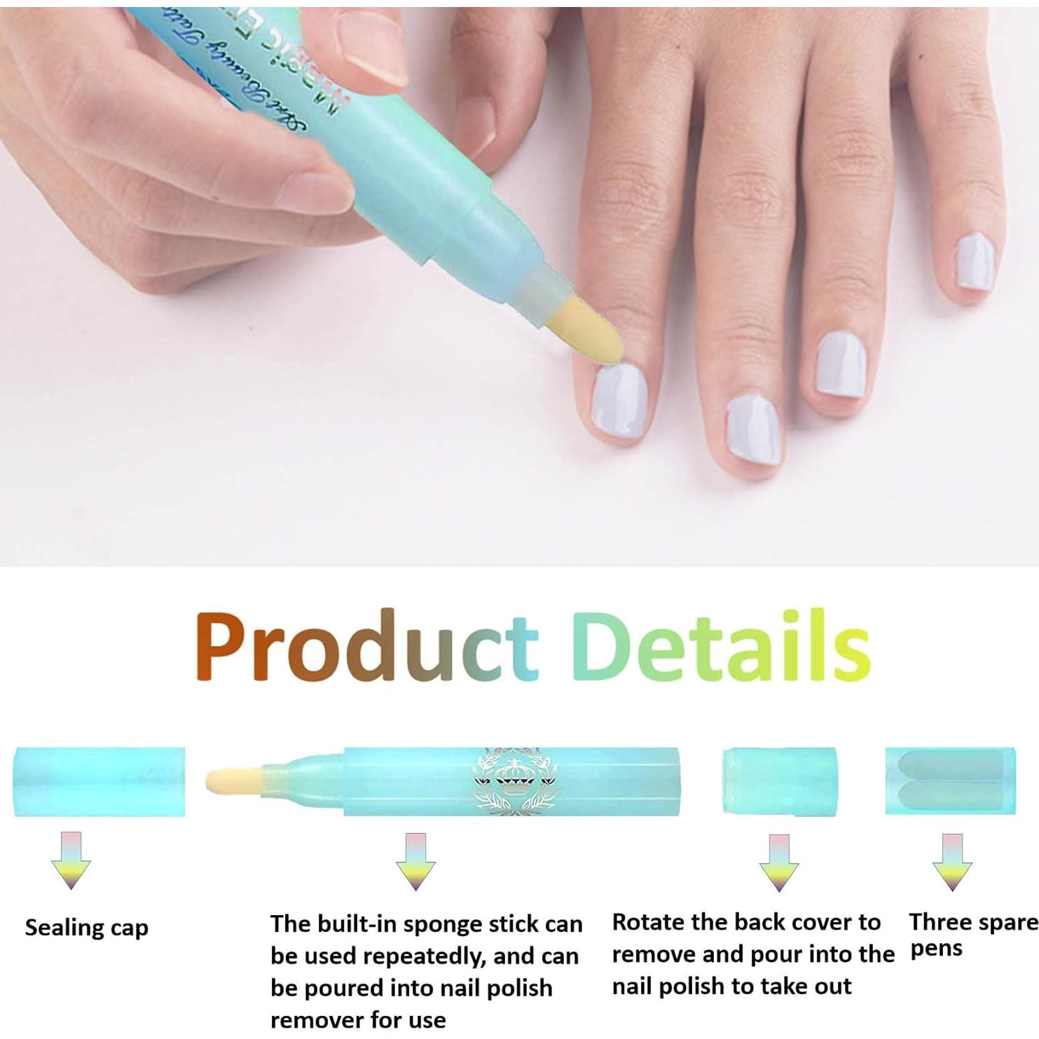 Bolígrafo Removedor de Esmalte de Uñas QIUFSSE - 3 Piezas