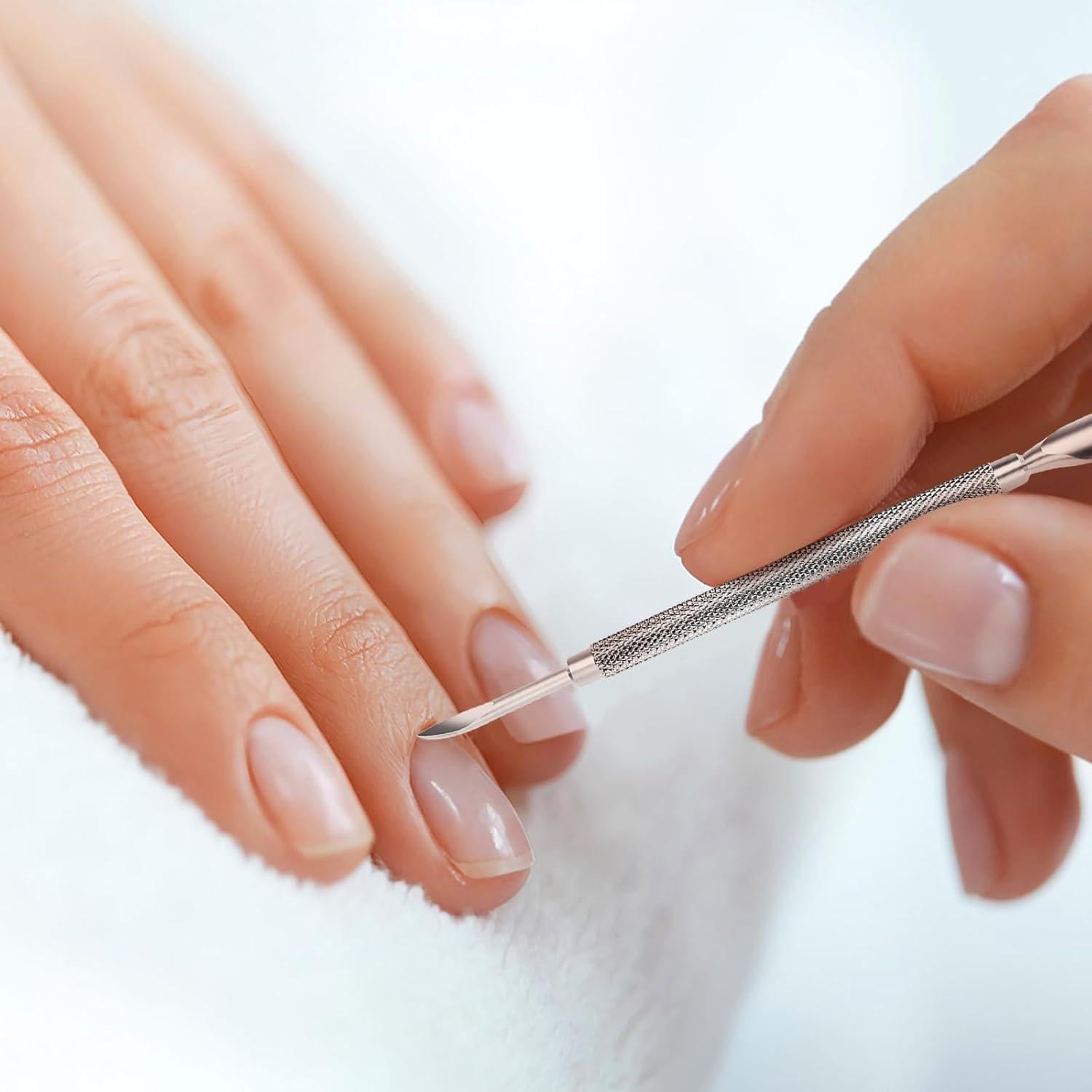 Empujador de Cutículas Doble Extremo SMLBJUTE Acero Inoxidable