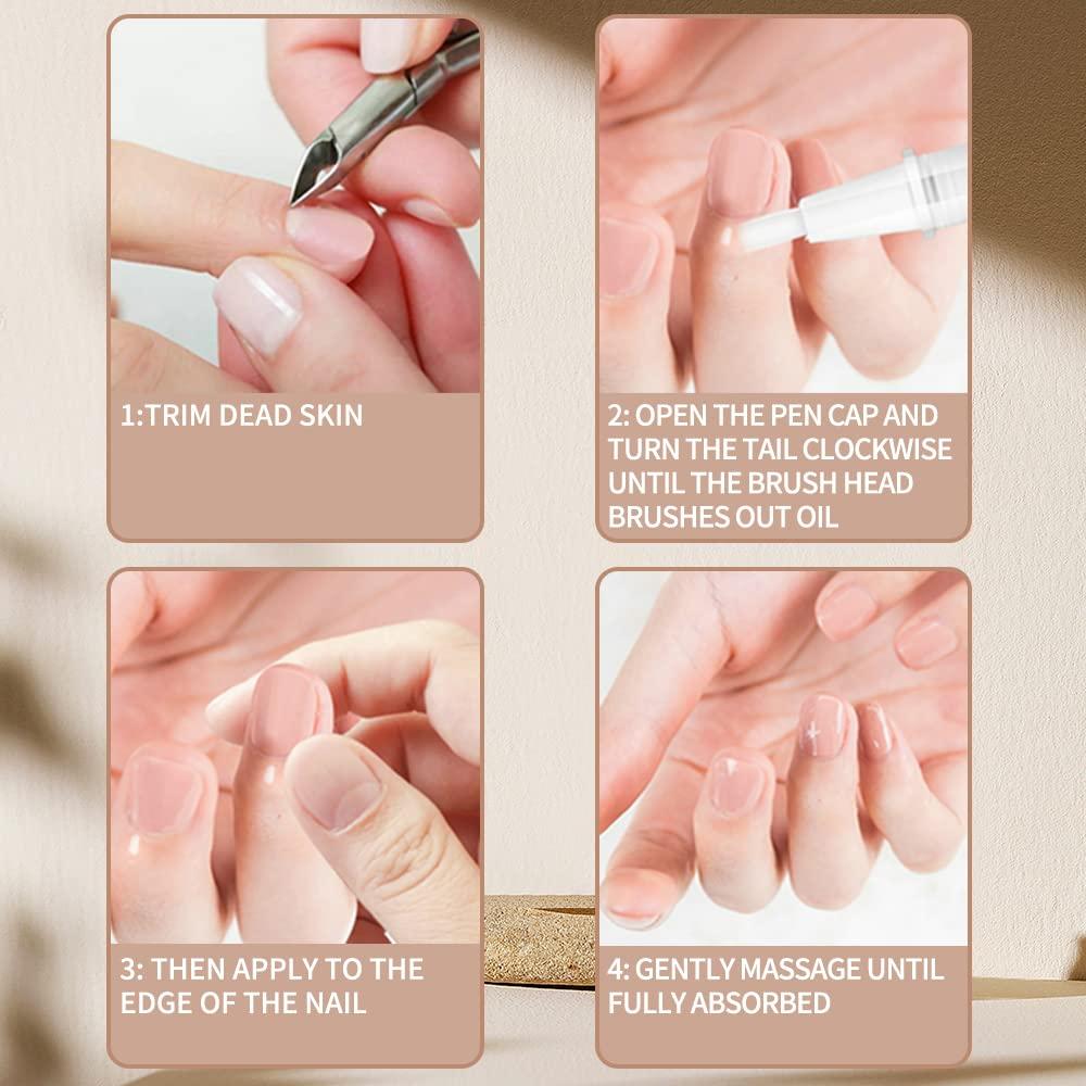 4pcs Aceite para Cutículas SULLMAR Nutricional Hidratante