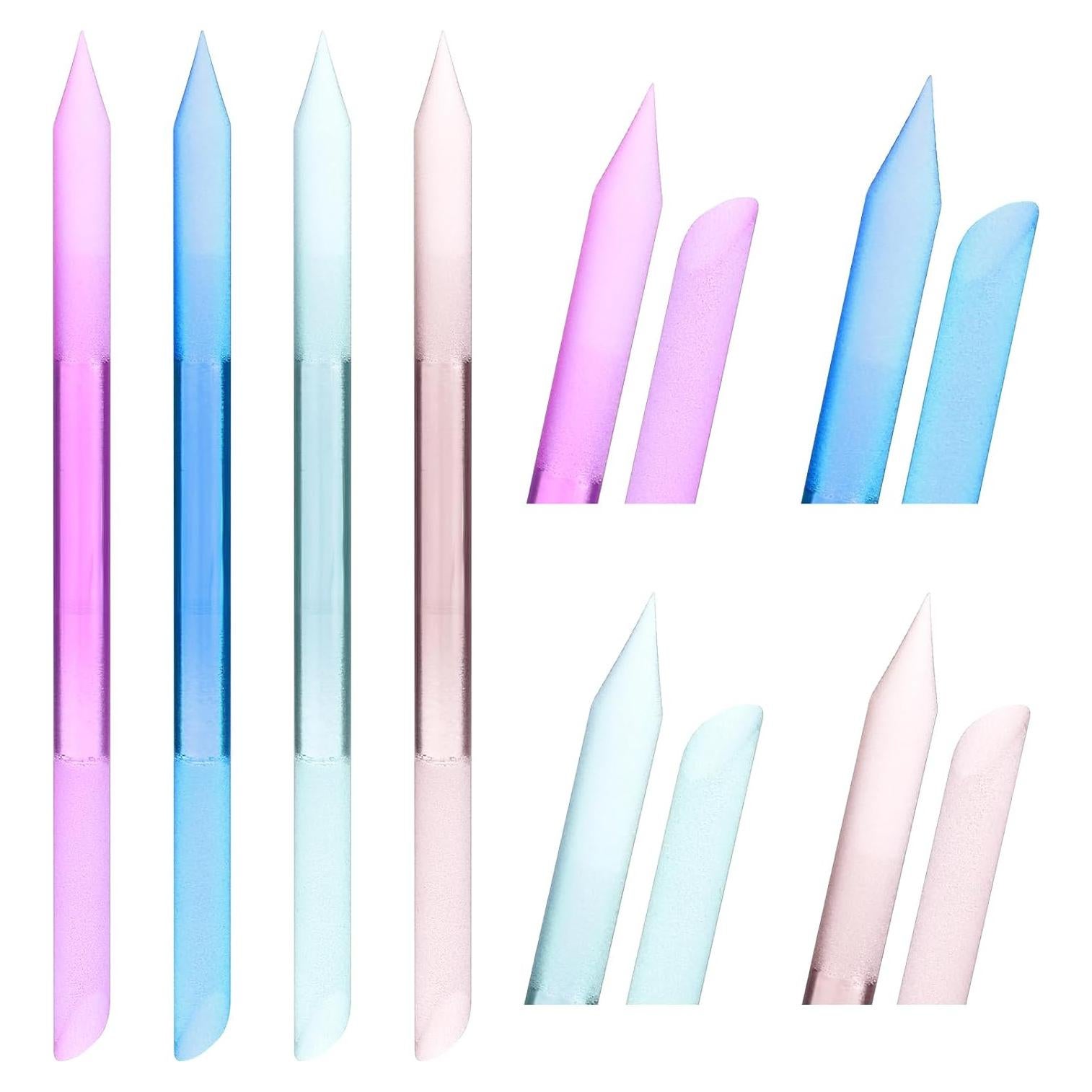 Empujador de Cutículas de Vidrio 4PCS Teaaha - Doble Cara