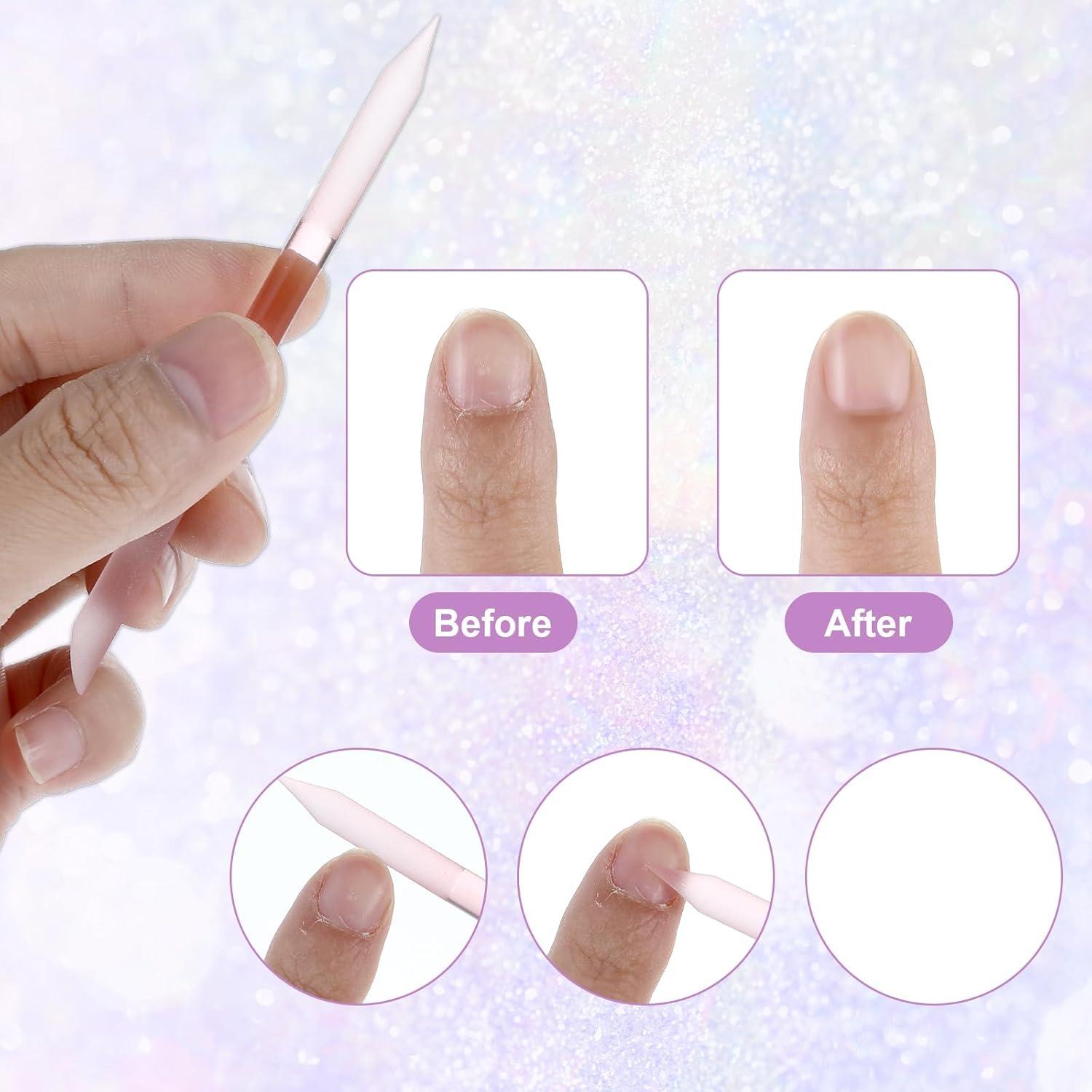 Empujador de Cutículas de Vidrio 4PCS Teaaha - Doble Cara