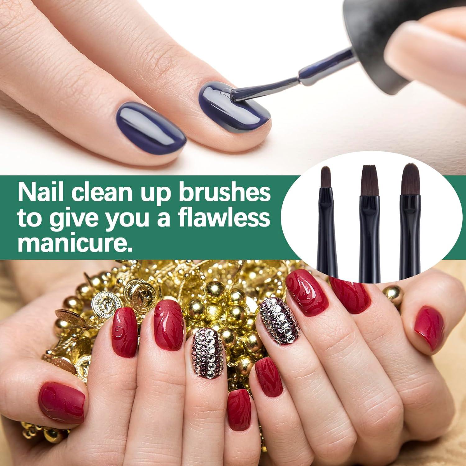 3 Cepillos de Limpieza de Uñas HINZIC Verde Jade para Manicura