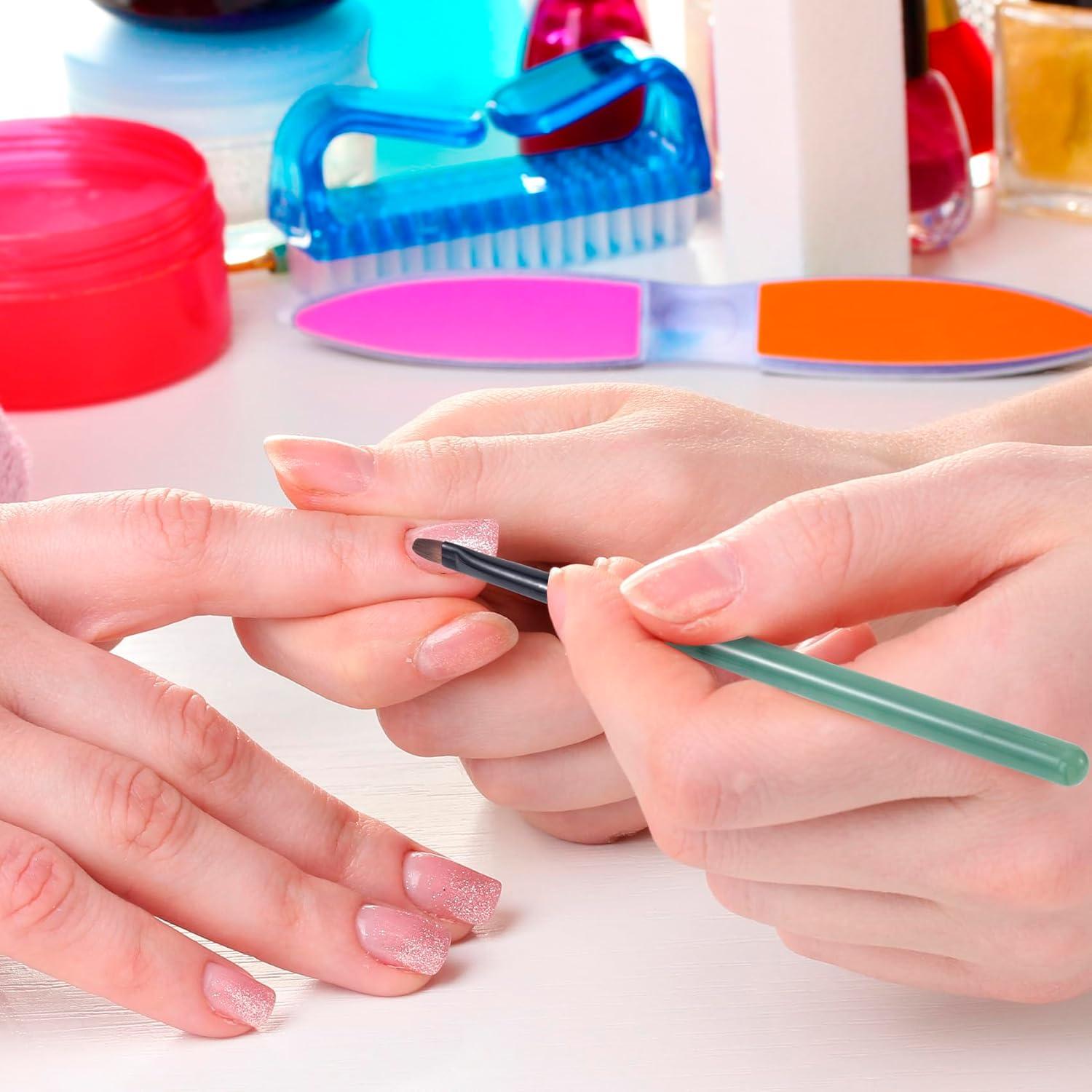 3 Cepillos de Limpieza de Uñas HINZIC Verde Jade para Manicura