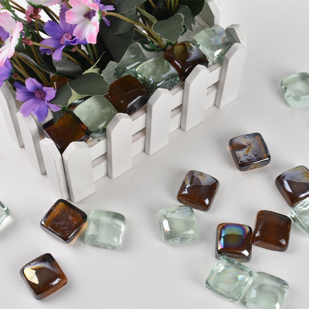 Canicas de Vidrio LUEYAO 1.18 cm Marrón y Transparente