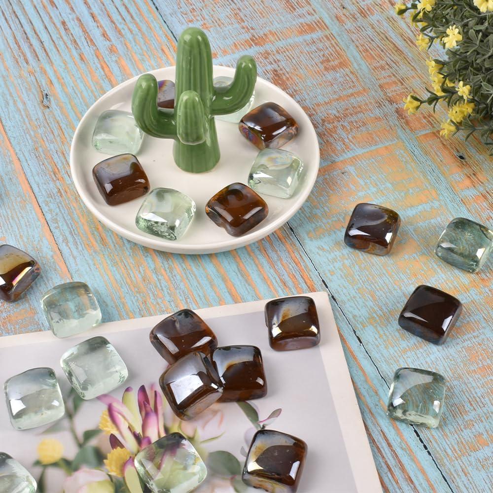 Canicas de Vidrio LUEYAO 1.18 cm Marrón y Transparente