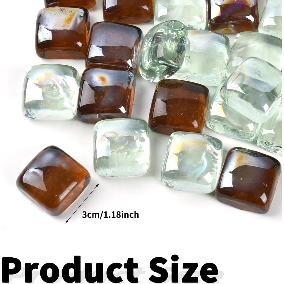 Canicas de Vidrio LUEYAO 1.18 cm Marrón y Transparente