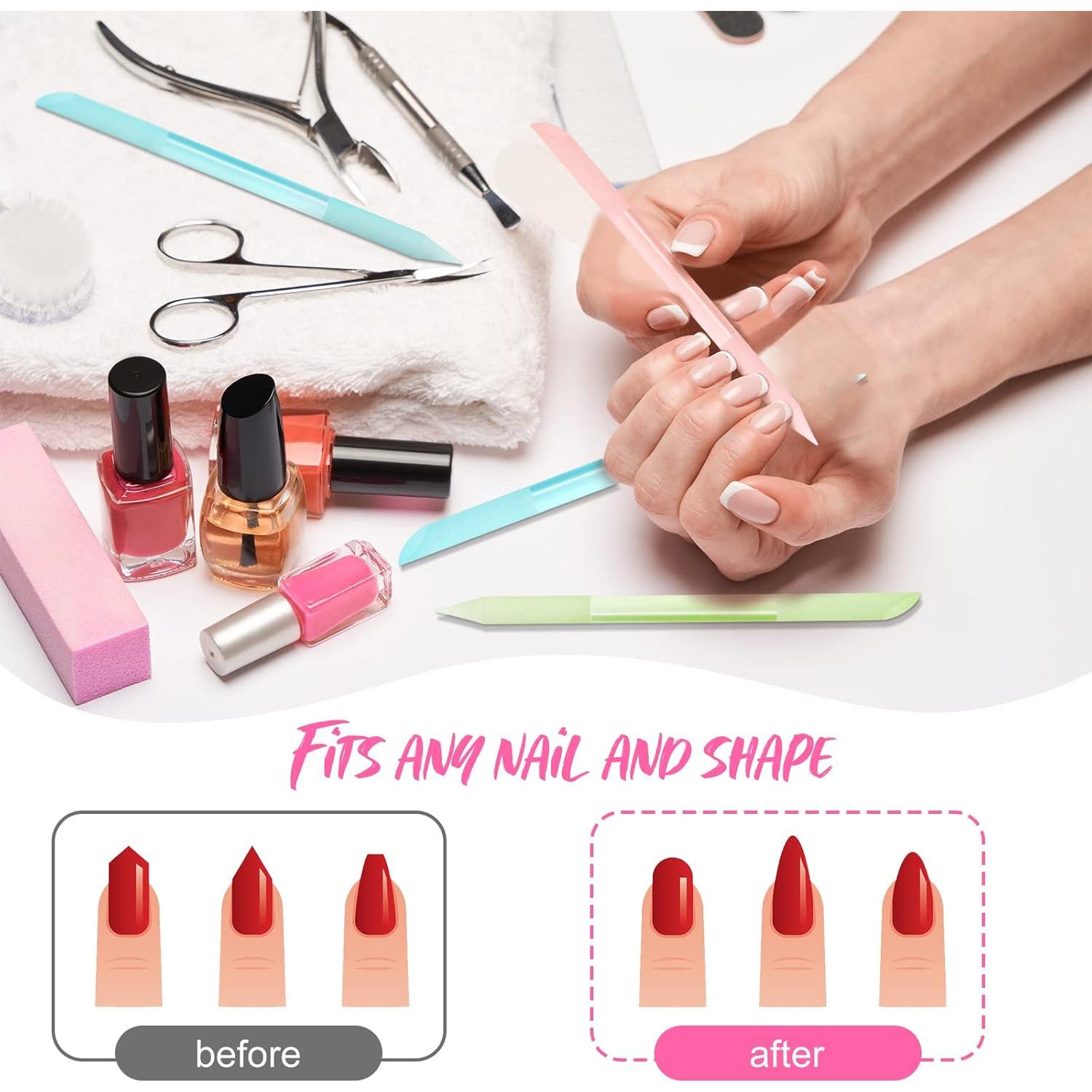 12 Piezas Empujadores de Cutículas de Vidrio Honoson - 6 Colores