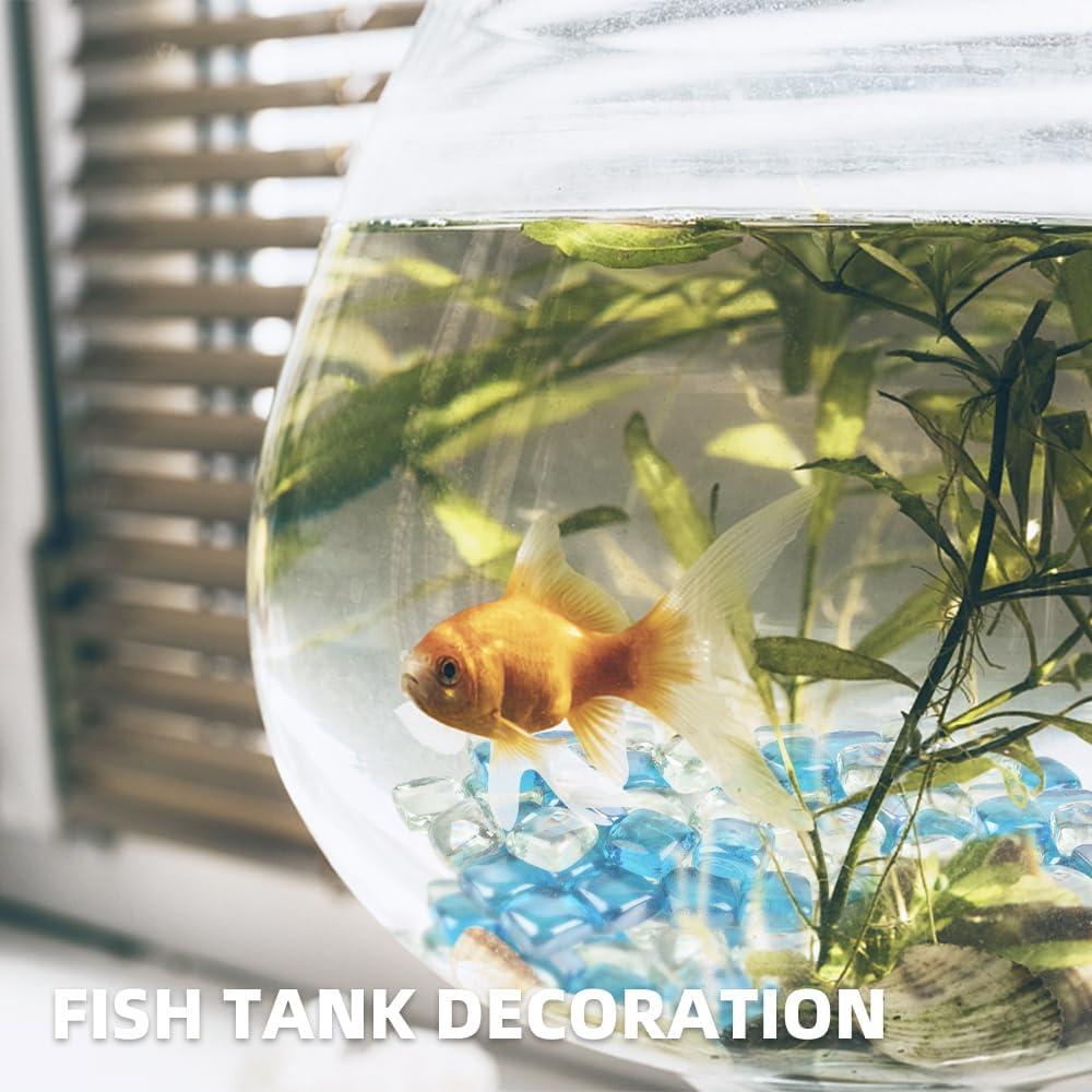 Canicas de Vidrio LUEYAO 1LB Azul Claro y Transparente