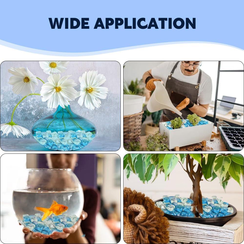 Canicas de Vidrio LUEYAO 1LB Azul Claro y Transparente