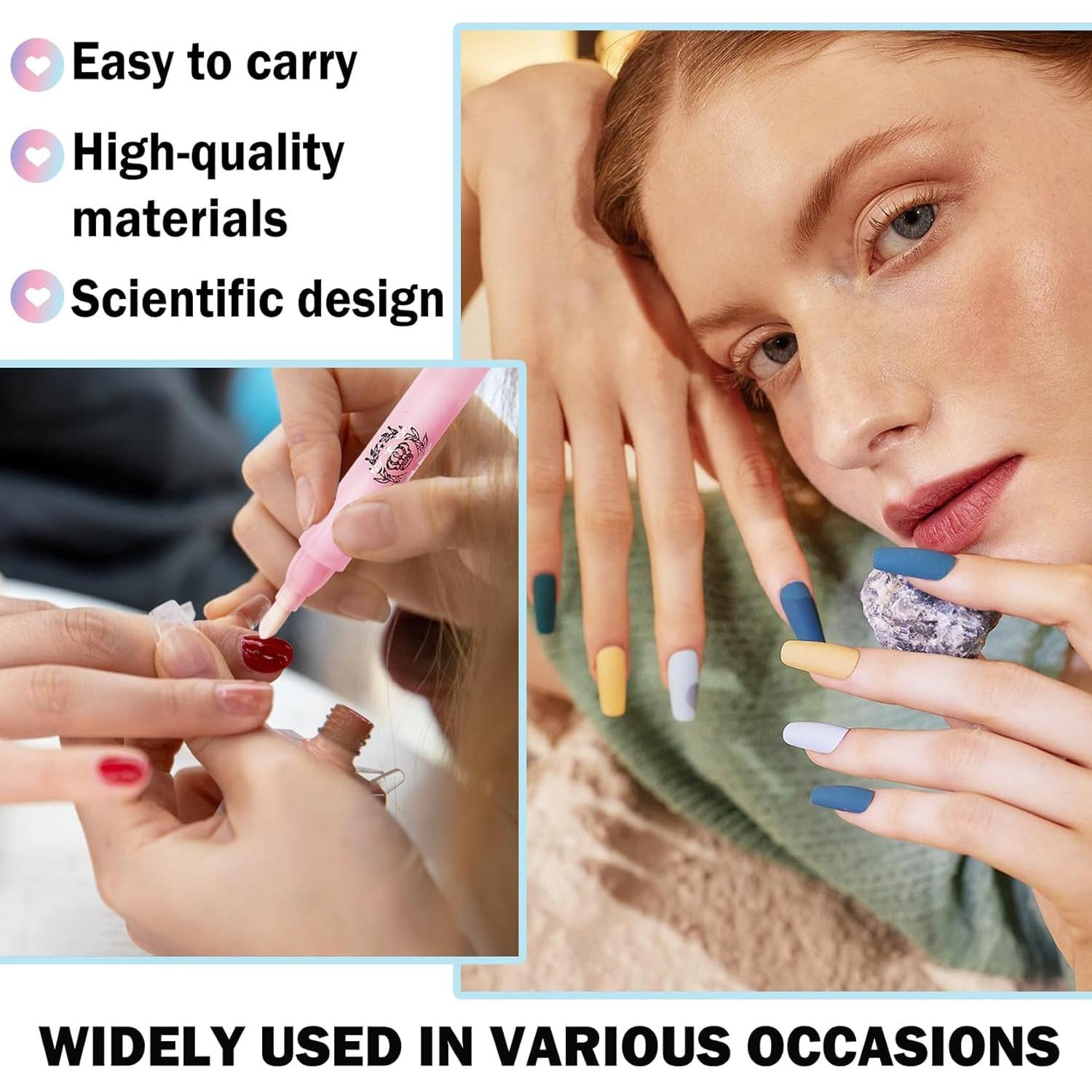 Bolígrafo Corrector de Esmalte de Uñas SERADIOO - 4 Pcs con 20 Puntas