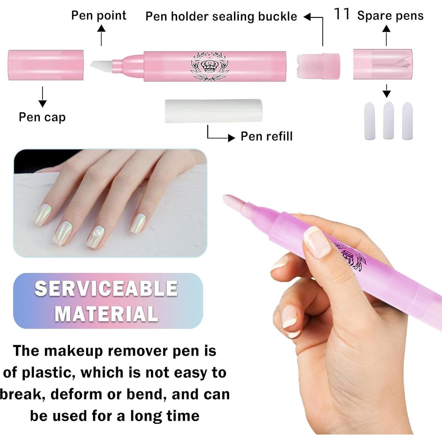 Bolígrafo Corrector de Esmalte de Uñas SERADIOO - 4 Pcs con 20 Puntas