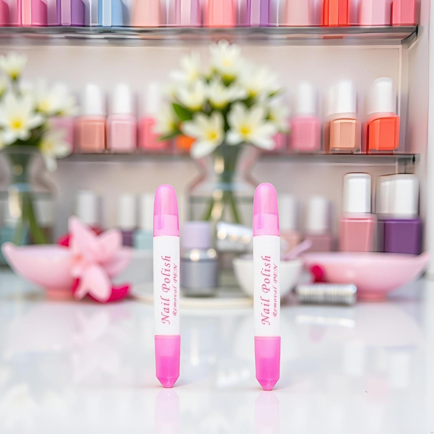 Set 2 Bolígrafos Correctores Esmalte Uñas WLngtv 6g Rosa