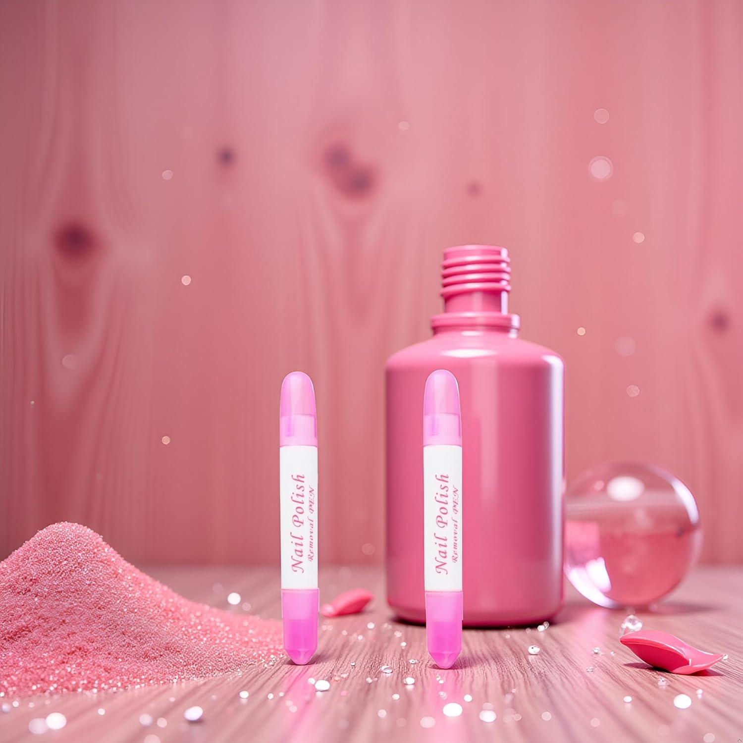 Set 2 Bolígrafos Correctores Esmalte Uñas WLngtv 6g Rosa