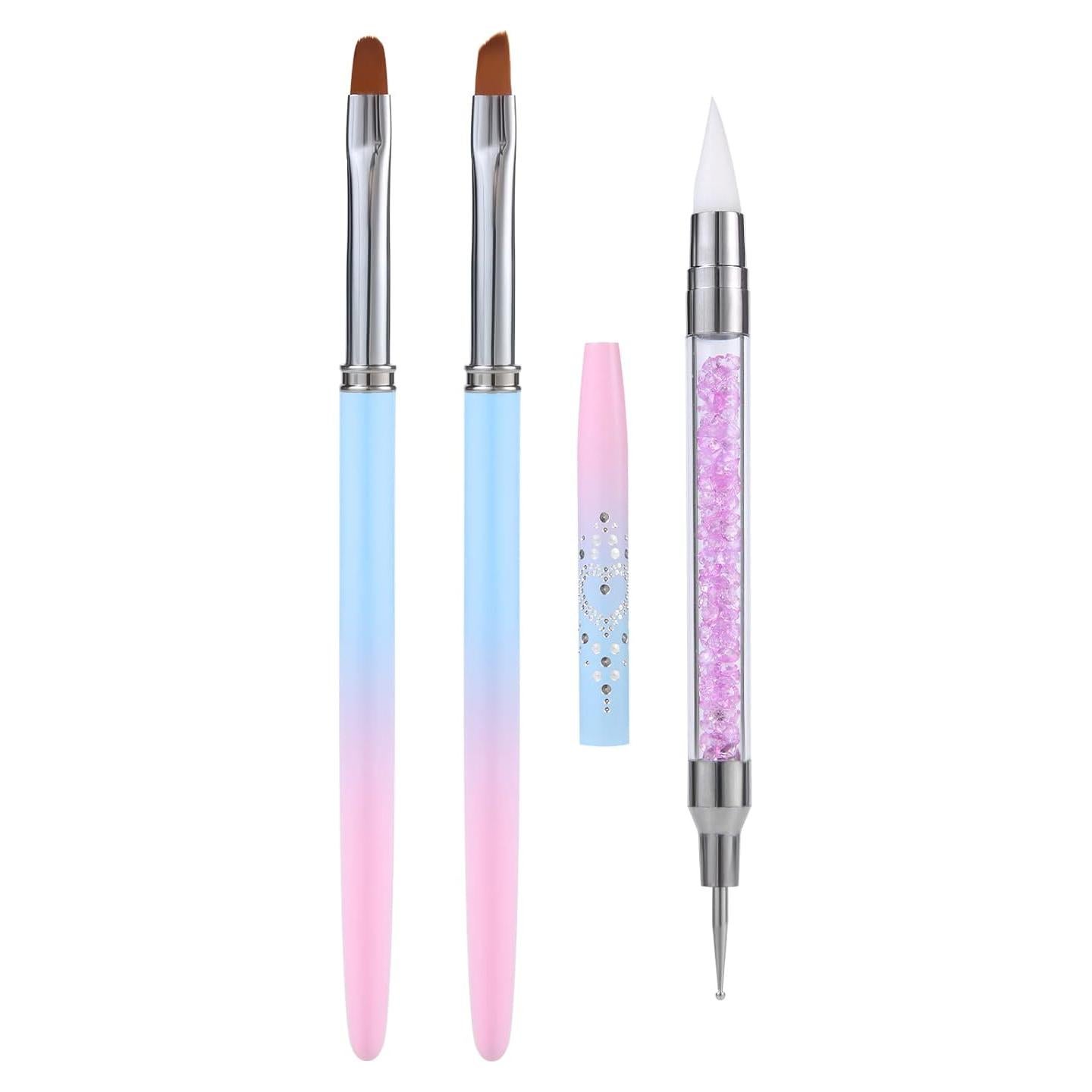 Set de 3 Pinceles de Limpieza de Uñas AIEX - Silicona y Acero