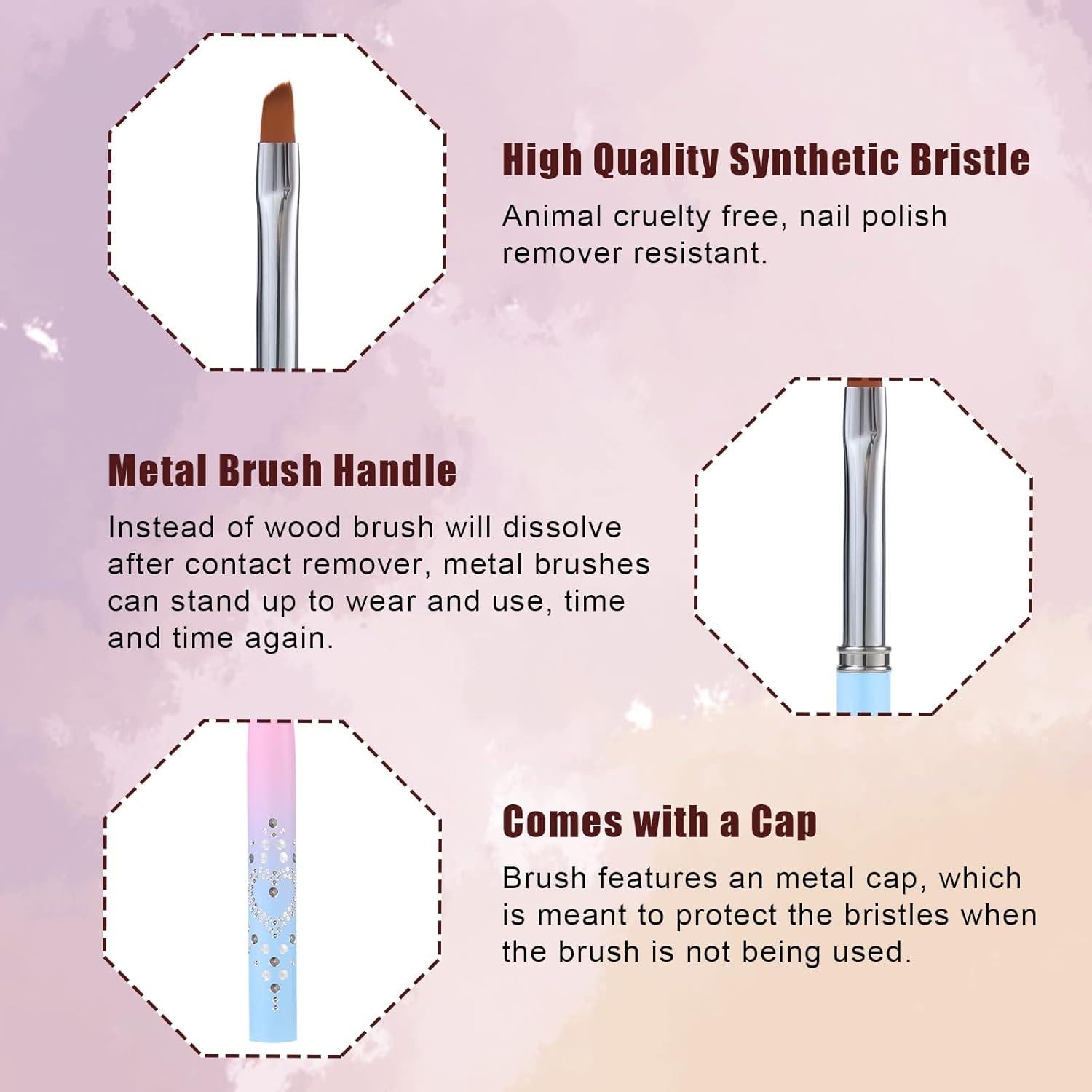 Set de 3 Pinceles de Limpieza de Uñas AIEX - Silicona y Acero