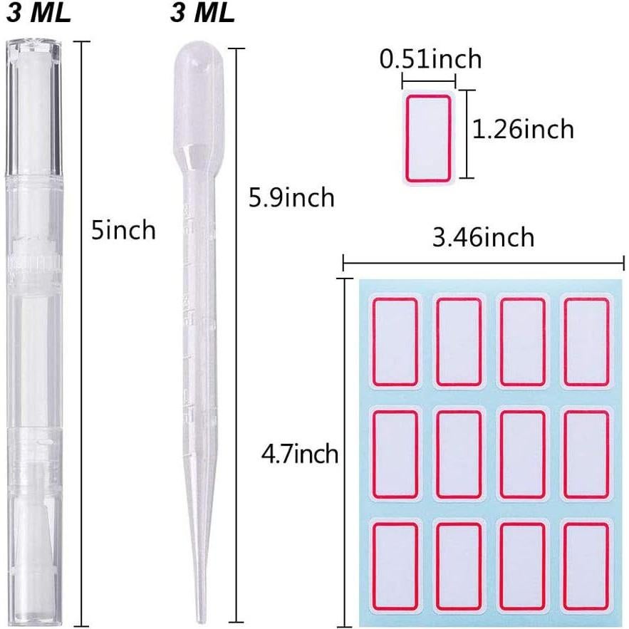 20 Bolígrafos de Aceite Transparentes para Uñas y Pestañas