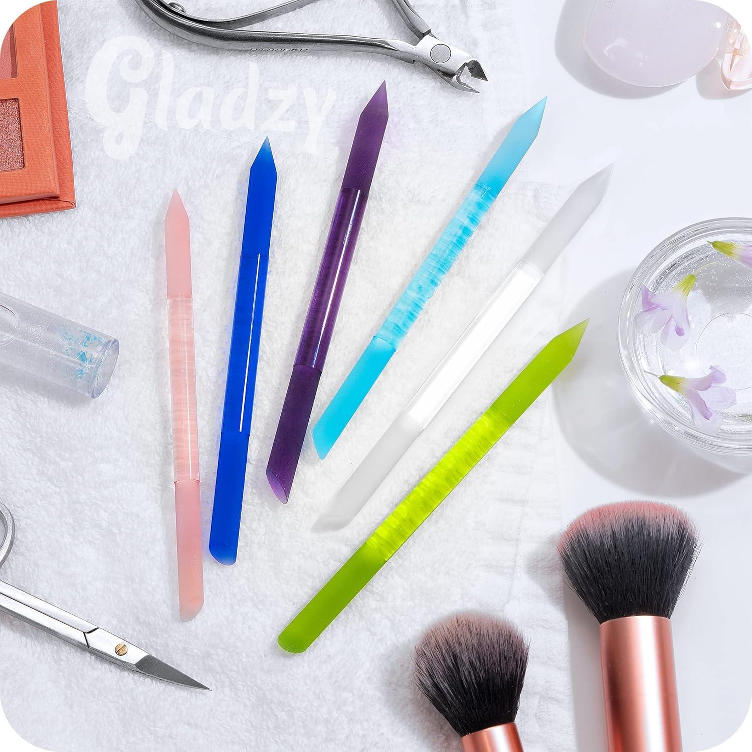 Empujador de Cutículas de Cristal Gladzy - Set Profesional Rosa