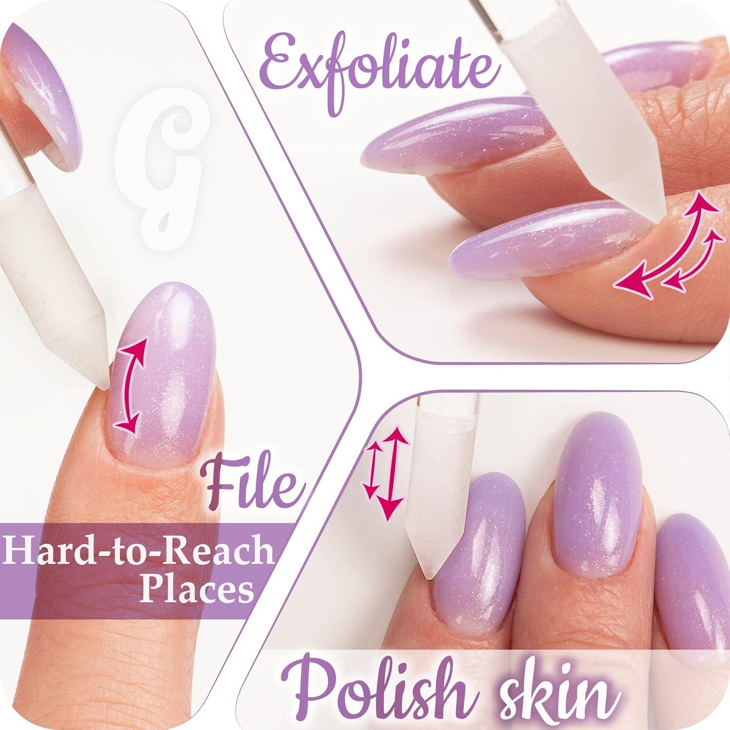 Juego de Lima de Uñas de Cristal Gladzy - 3 Piezas Profesional