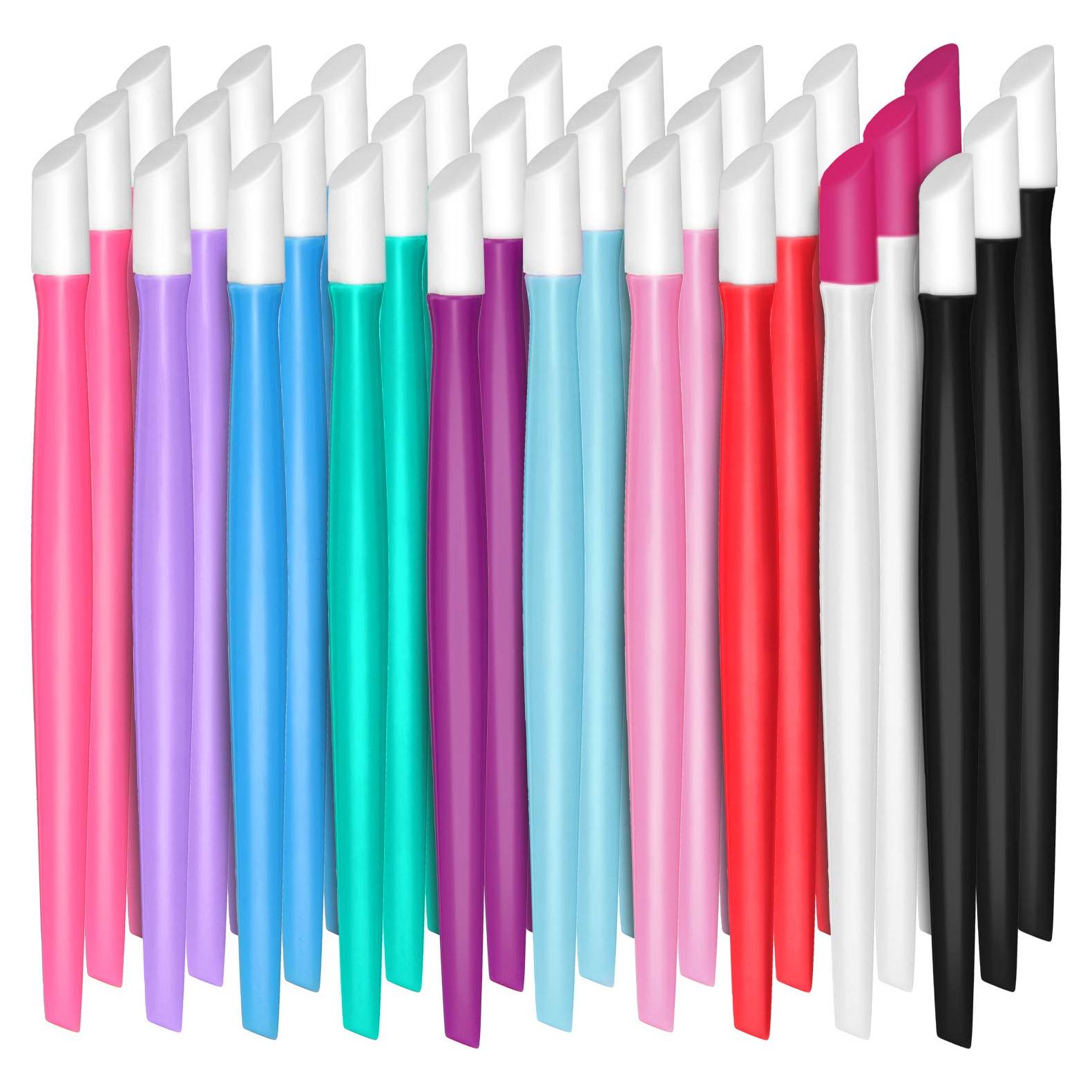 30 Piezas Empujadores de Cutículas BBTO de Goma y Plástico