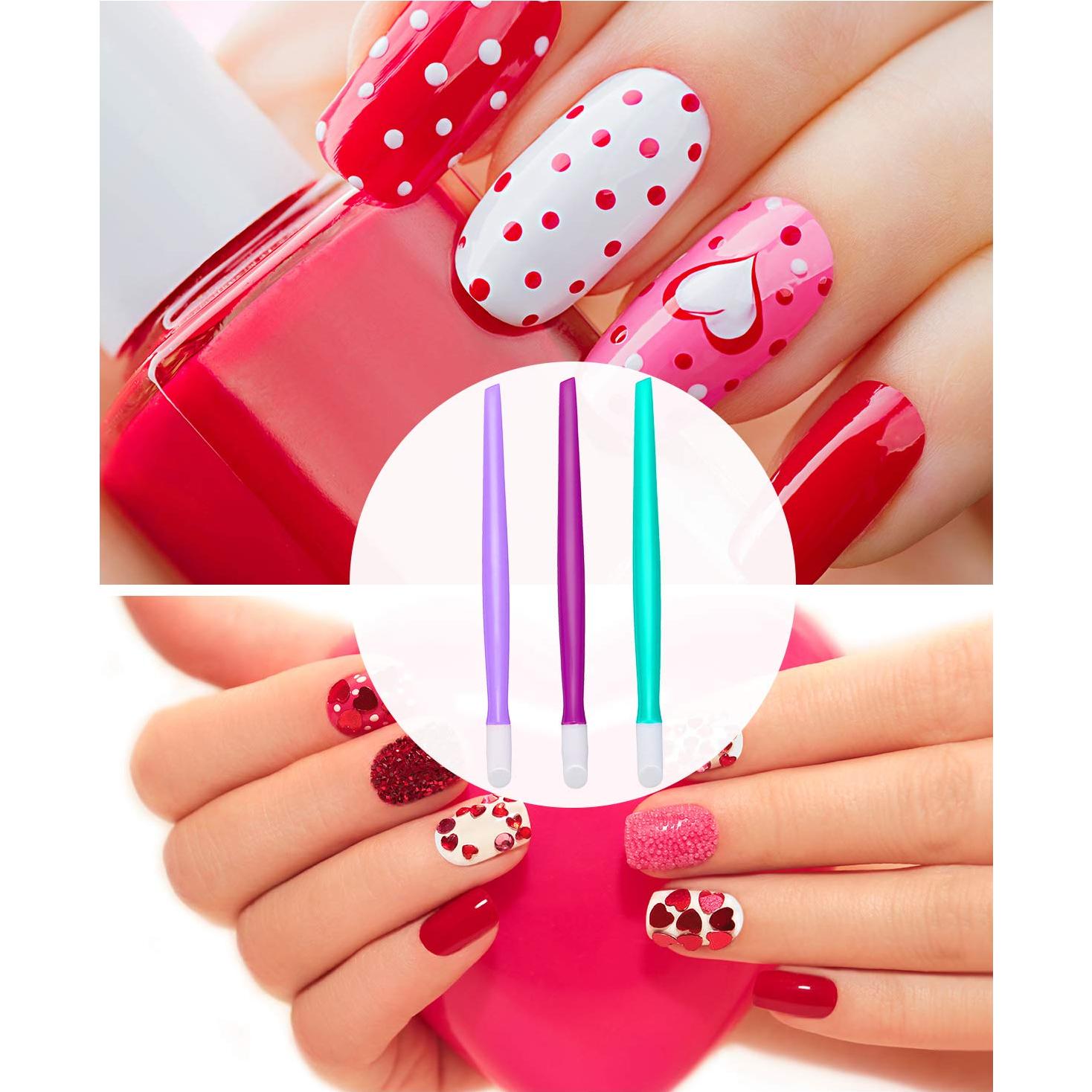 30 Piezas Empujadores de Cutículas BBTO de Goma y Plástico