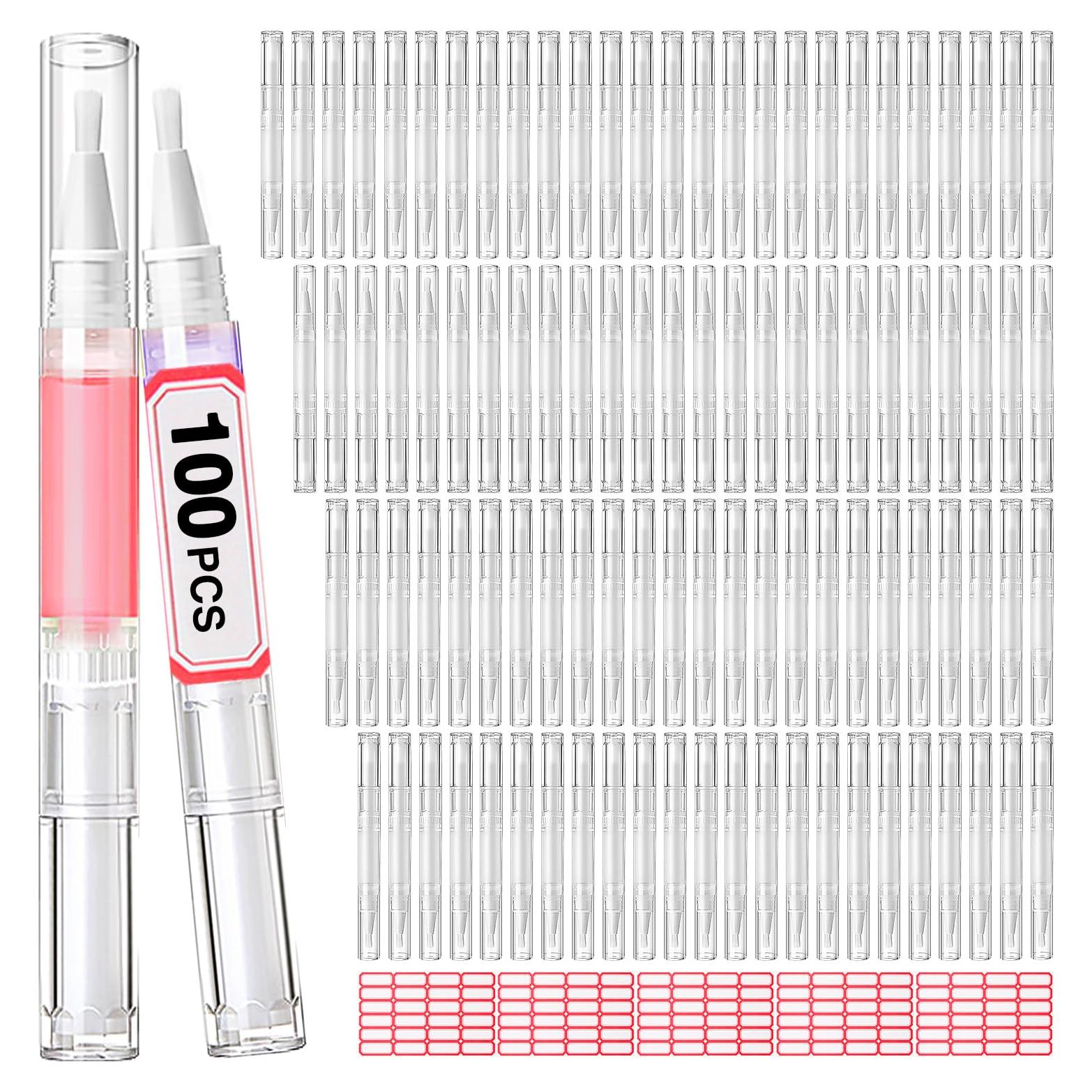 Bolígrafos de Aceite para Uñas DupakSYS 100 Pcs 3ml Transparente