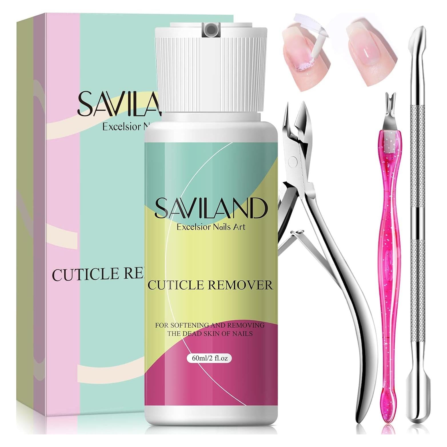 Kit Removedor de Cutículas Saviland - 57.5 g Crema + Herramientas
