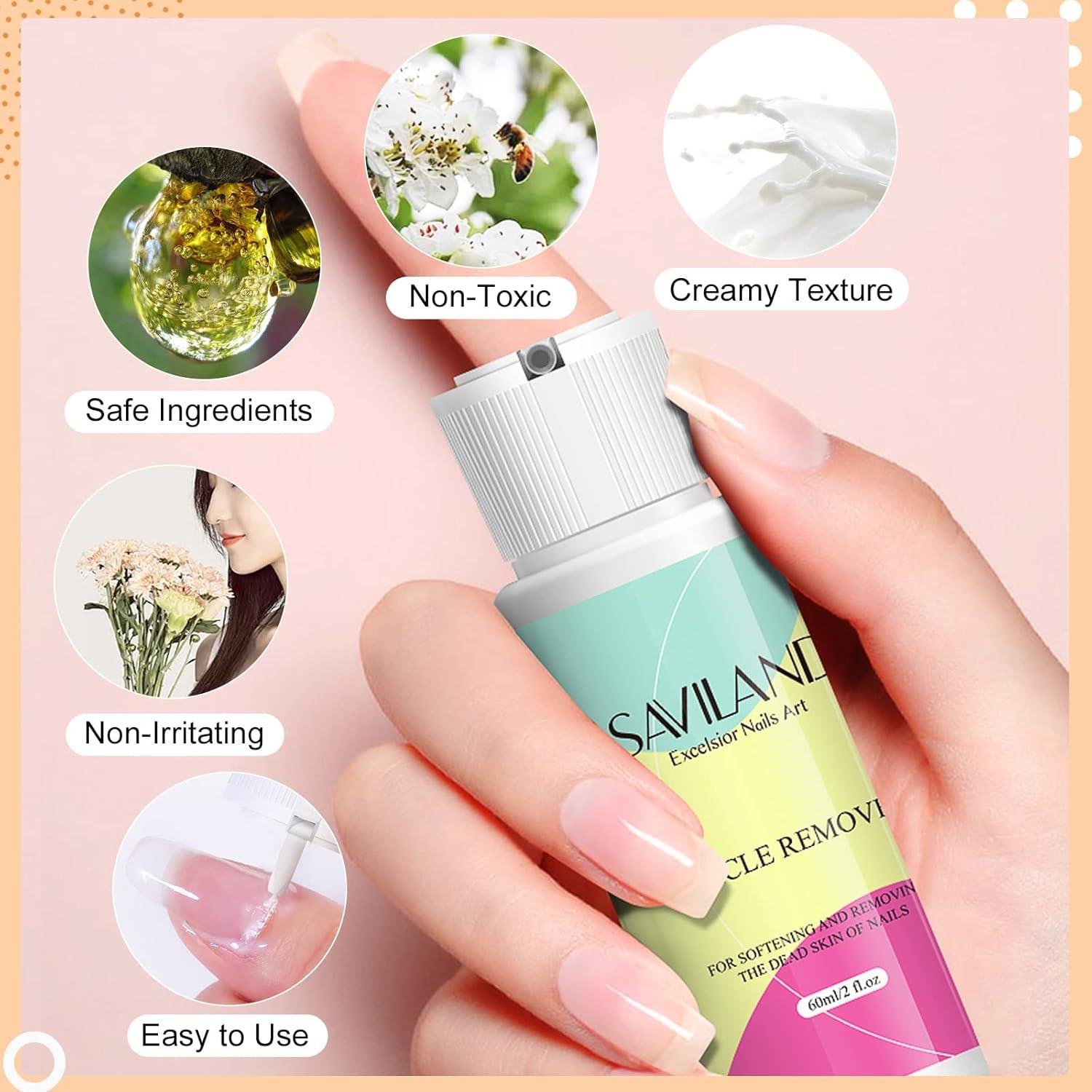 Kit Removedor de Cutículas Saviland - 57.5 g Crema + Herramientas