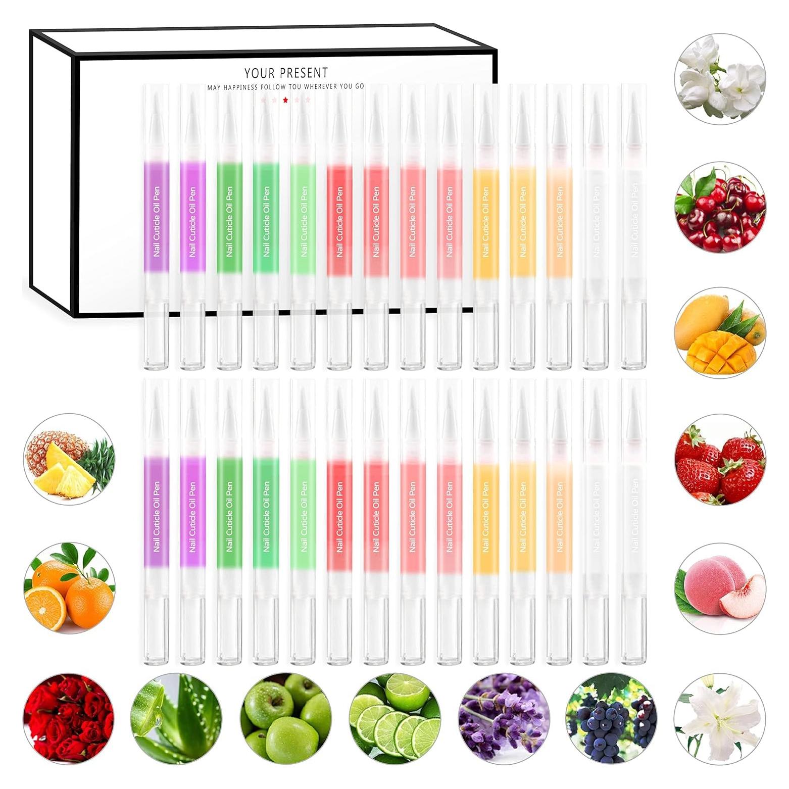 Bolígrafo Aceite Cutículas Uñas 28Pcs Nutrición Hidratante