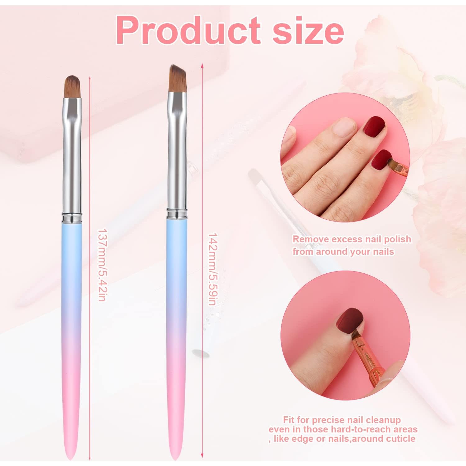 Set de 2 Pinceles Limpiadores de Esmalte TOYMIS - 8mm y 7.5mm