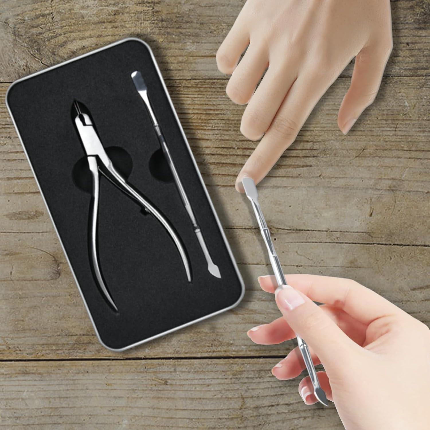 Set de Manicura Guowall: Cortador y Empujador de Cutículas