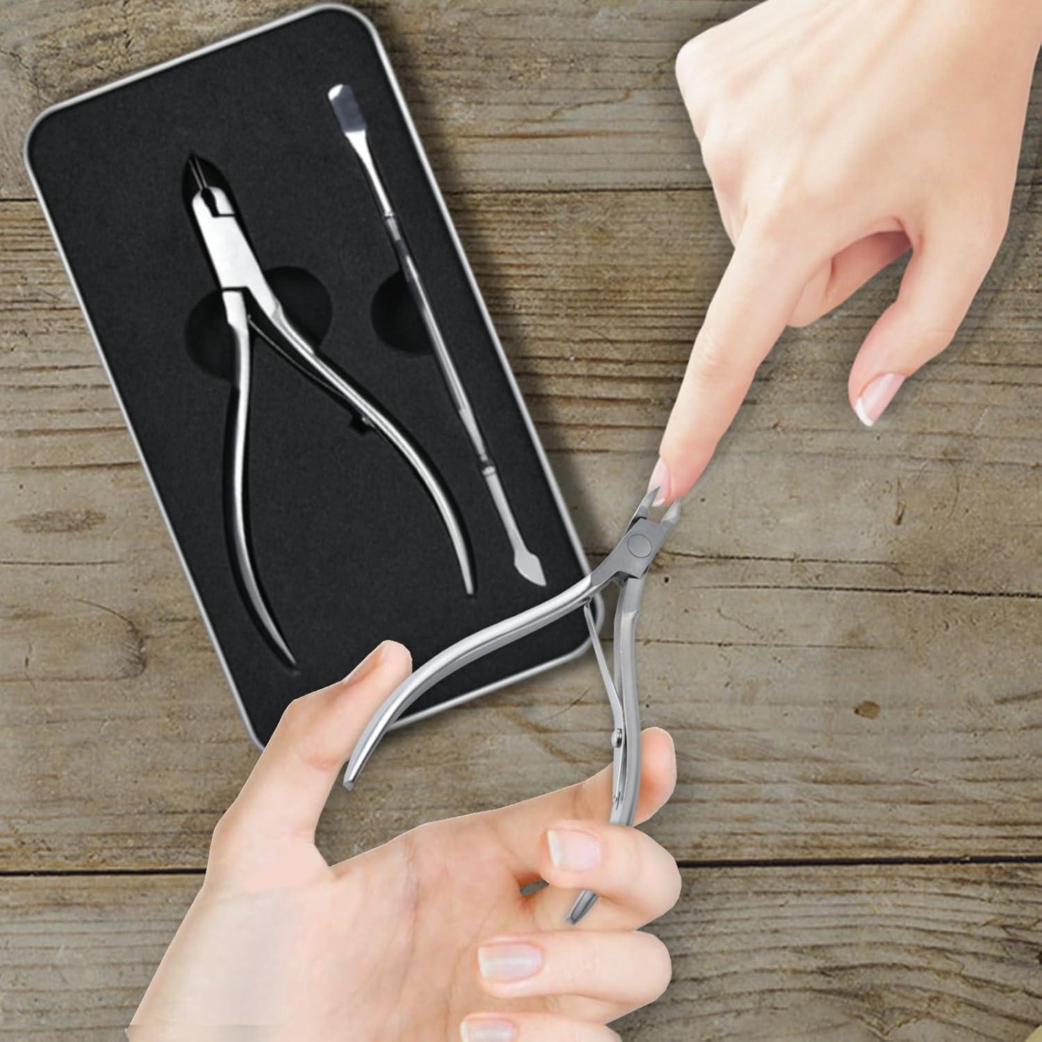 Set de Manicura Guowall: Cortador y Empujador de Cutículas