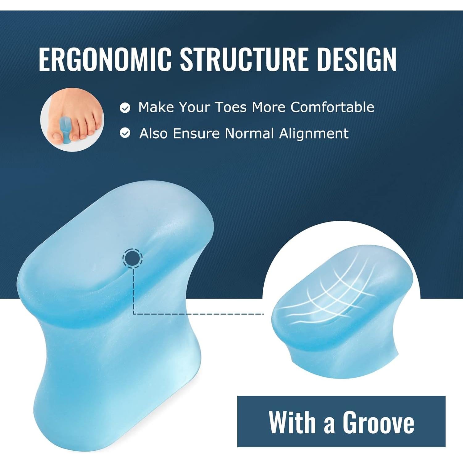 Separadores de Dedos de Gel Welnove - 12 Almohadillas para Juanetes