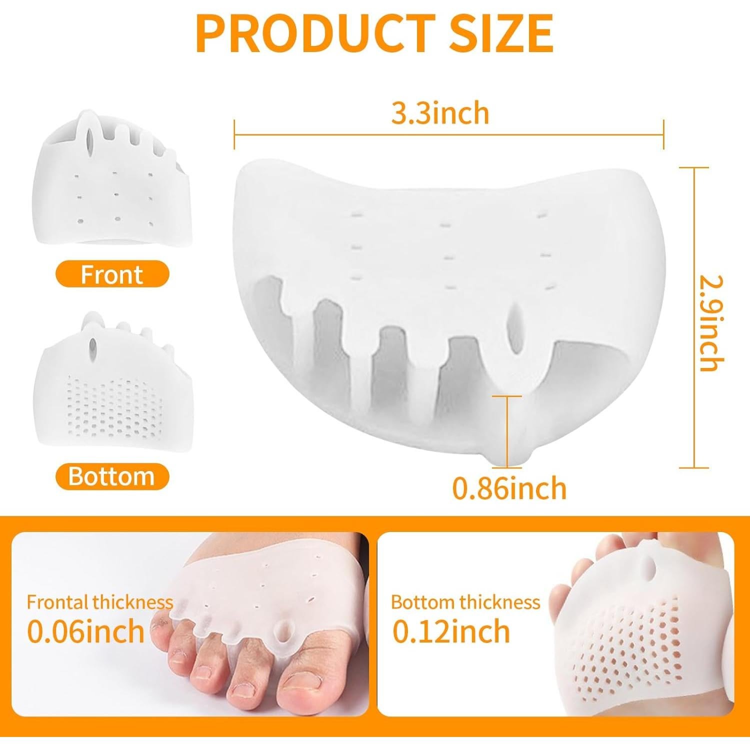 Separadores de Dedos Hyggaer para Alivio del Dolor - 4 Pares