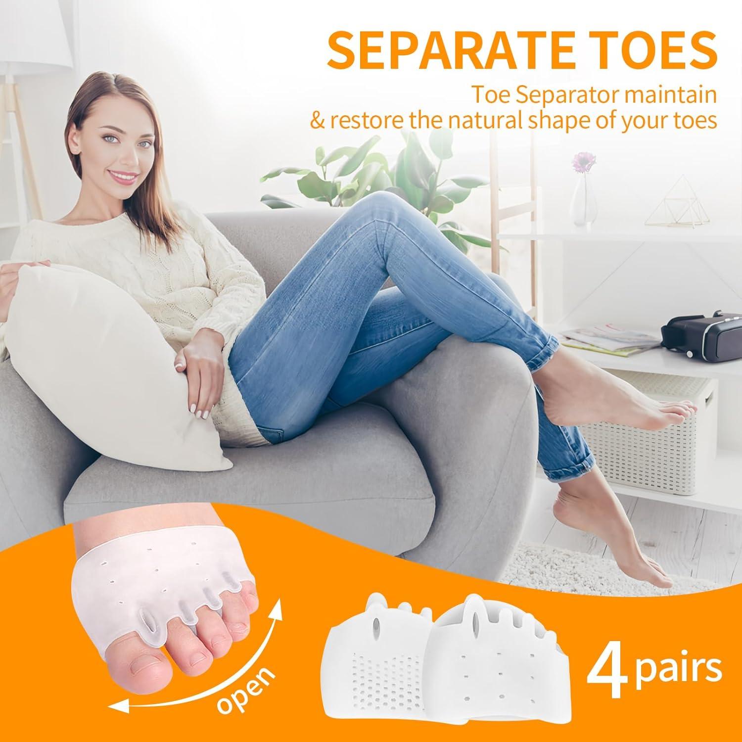 Separadores de Dedos Hyggaer para Alivio del Dolor - 4 Pares