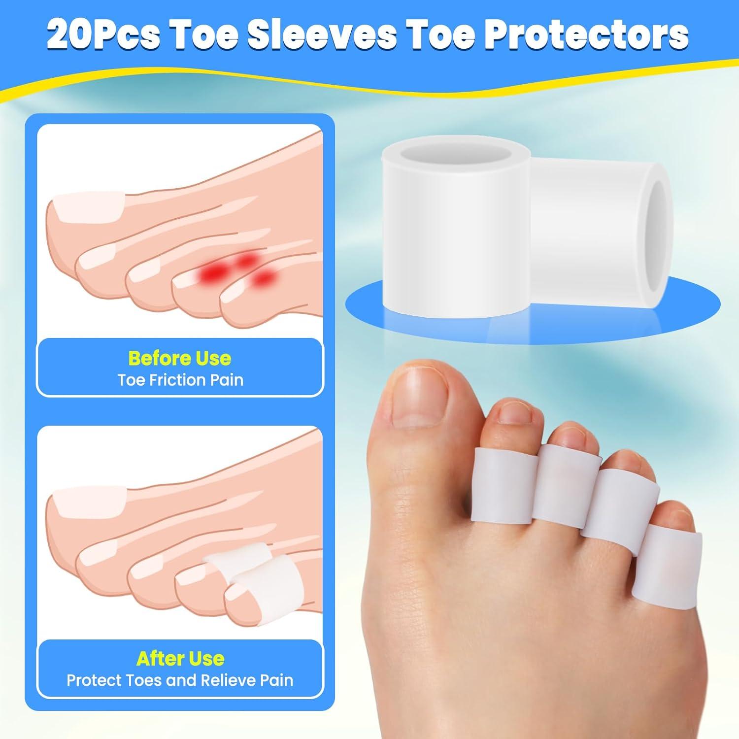 Protectores de Dedos de Gel Pnrskter - 20 Piezas para Alivio del Dolor