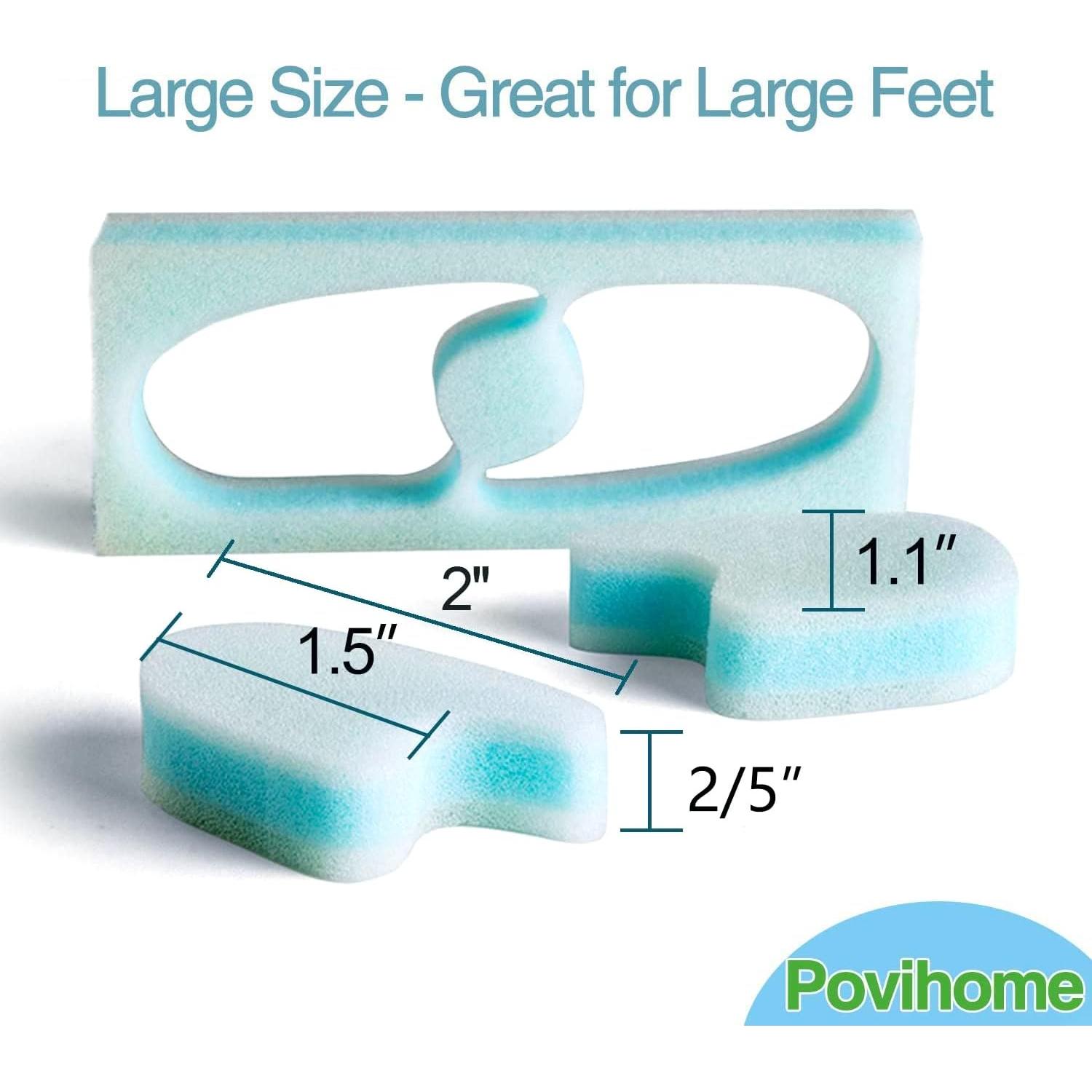 Separadores de Dedos de Espuma Povihome - Tamaño Grande - Alivio Juanetes
