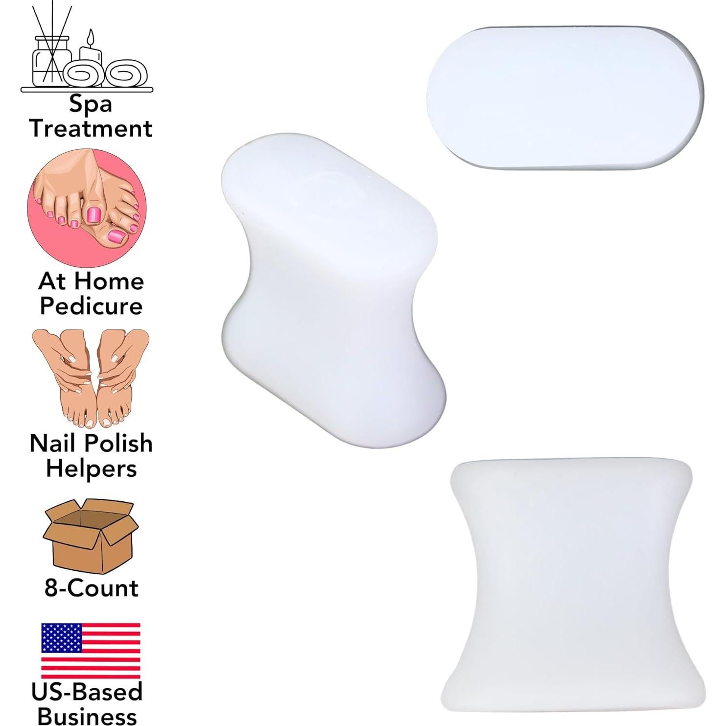 Separadores de Dedos de Gel Iconikal 8-Pack Medianos Alivio Juanetes