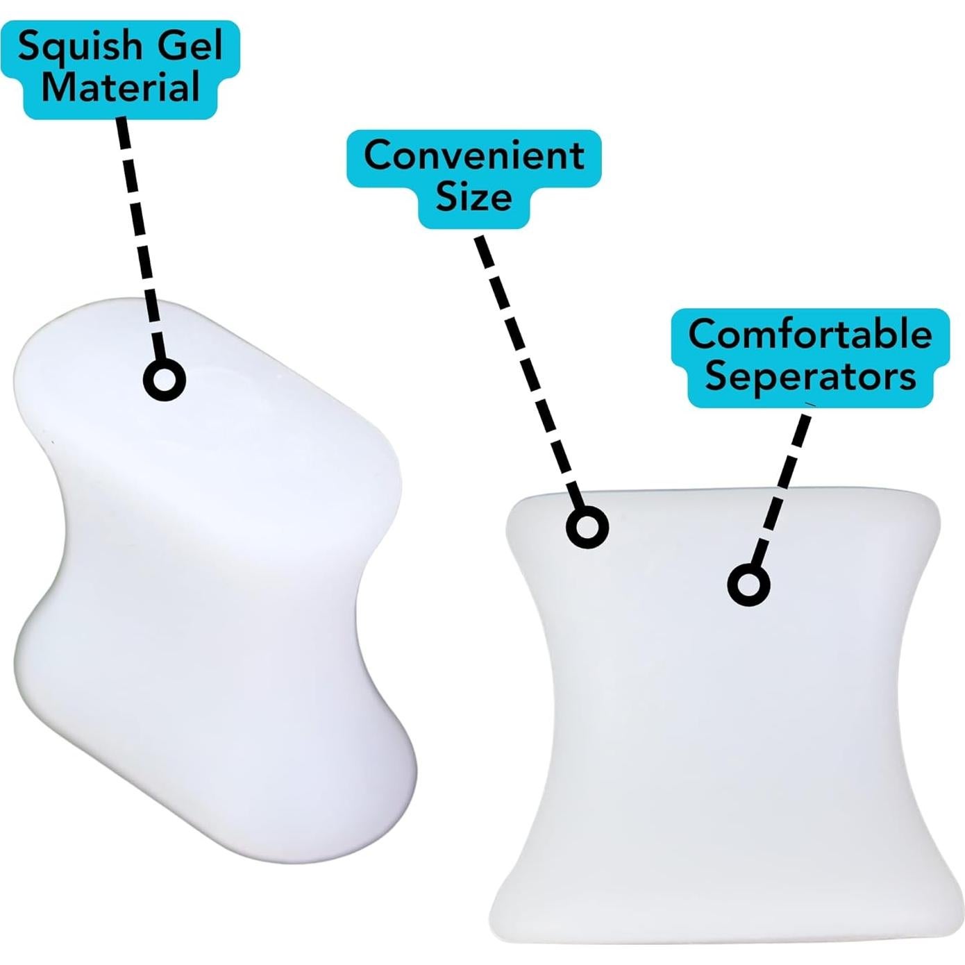 Separadores de Dedos de Gel Iconikal 8-Pack Medianos Alivio Juanetes