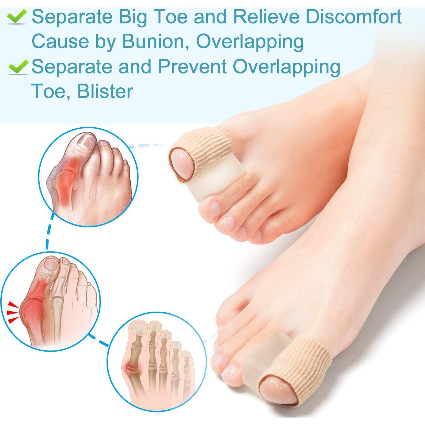 Separadores de Dedos de Gel Povihome 6 Pack para Juanetes